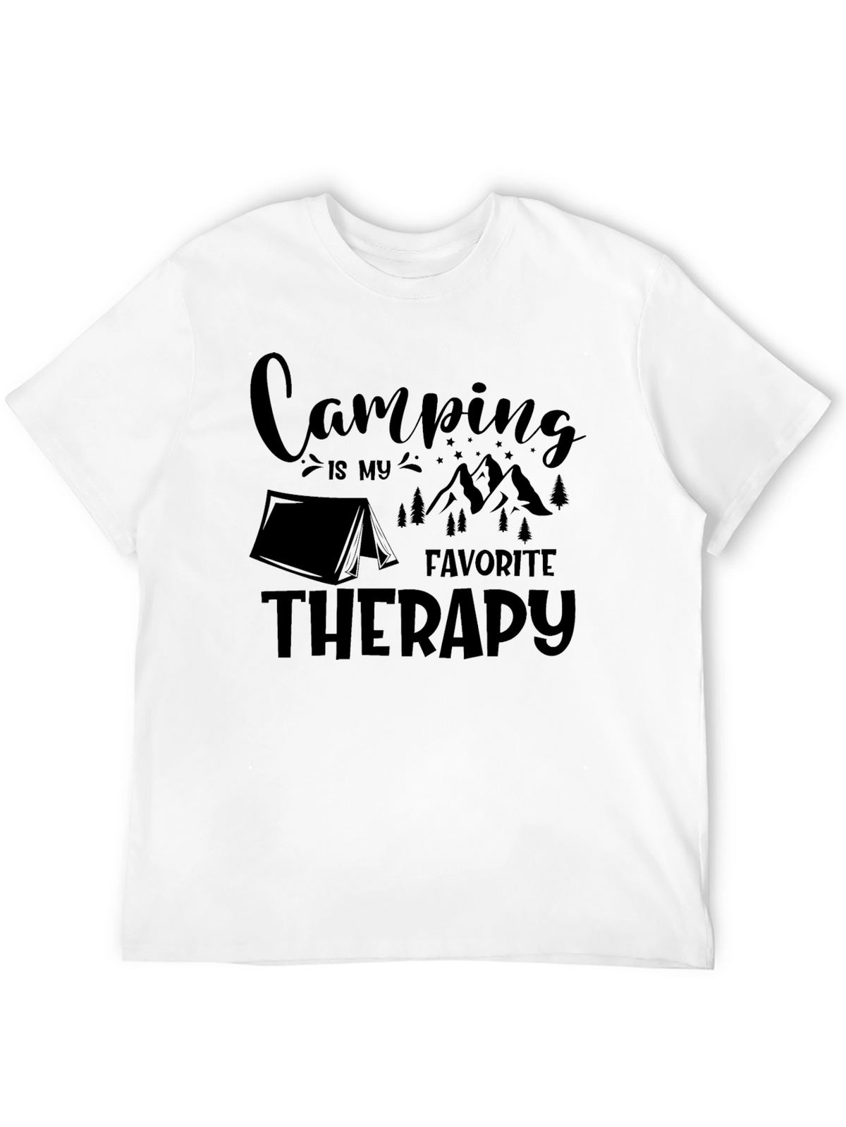 Camping Therapy Black T-Shirt