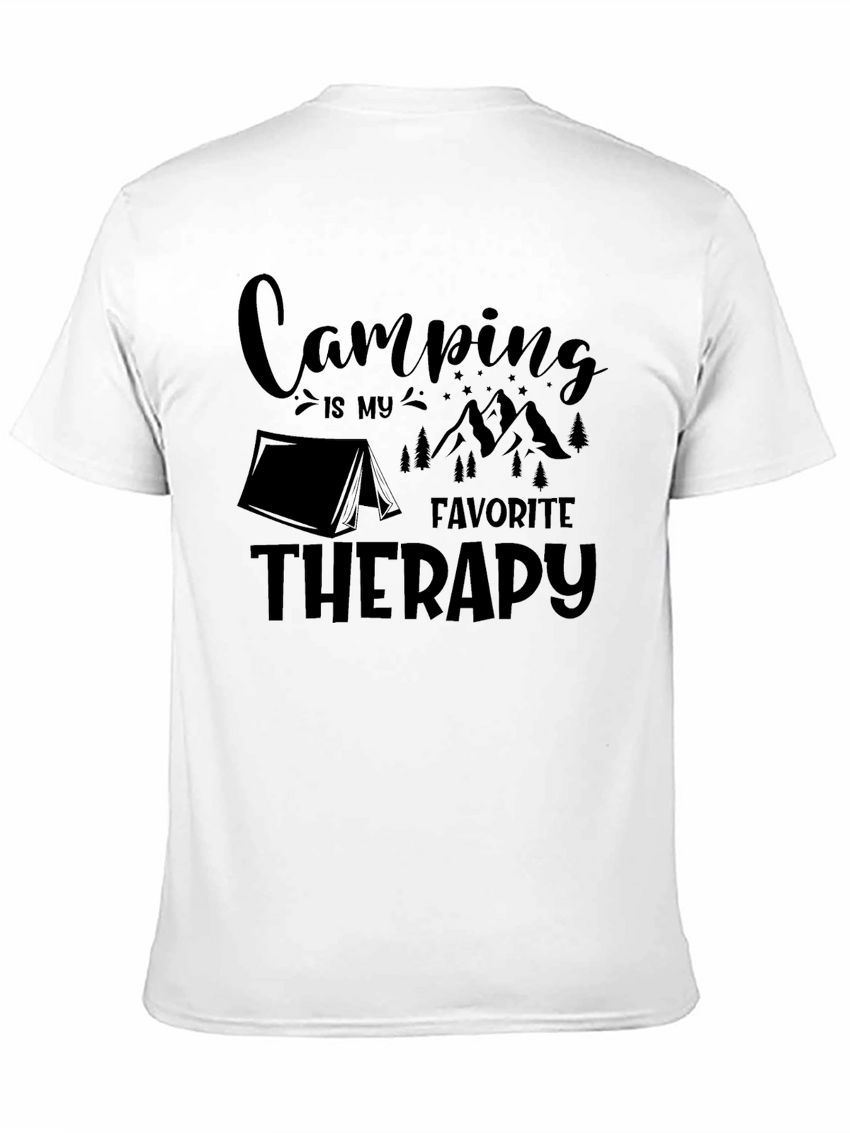 Camping Therapy Black T-Shirt