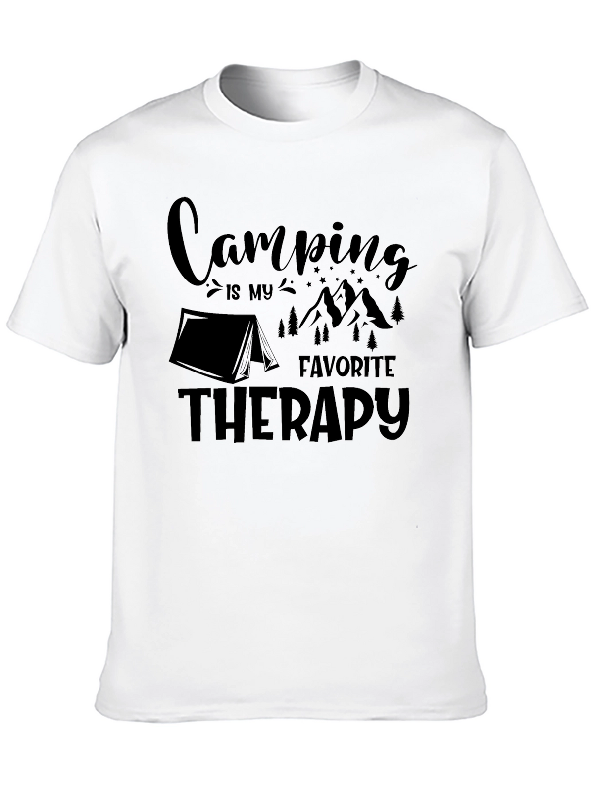 Camping Therapy Black T-Shirt