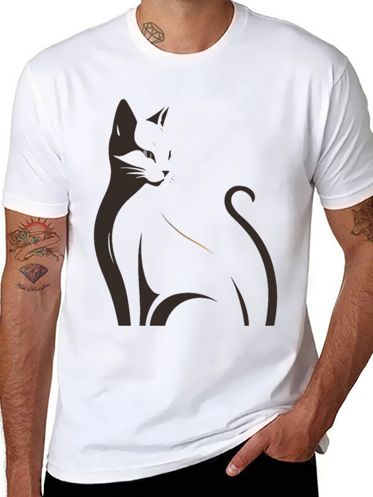 Black Cat Graphic T-Shirt - Stylish & Comfortable