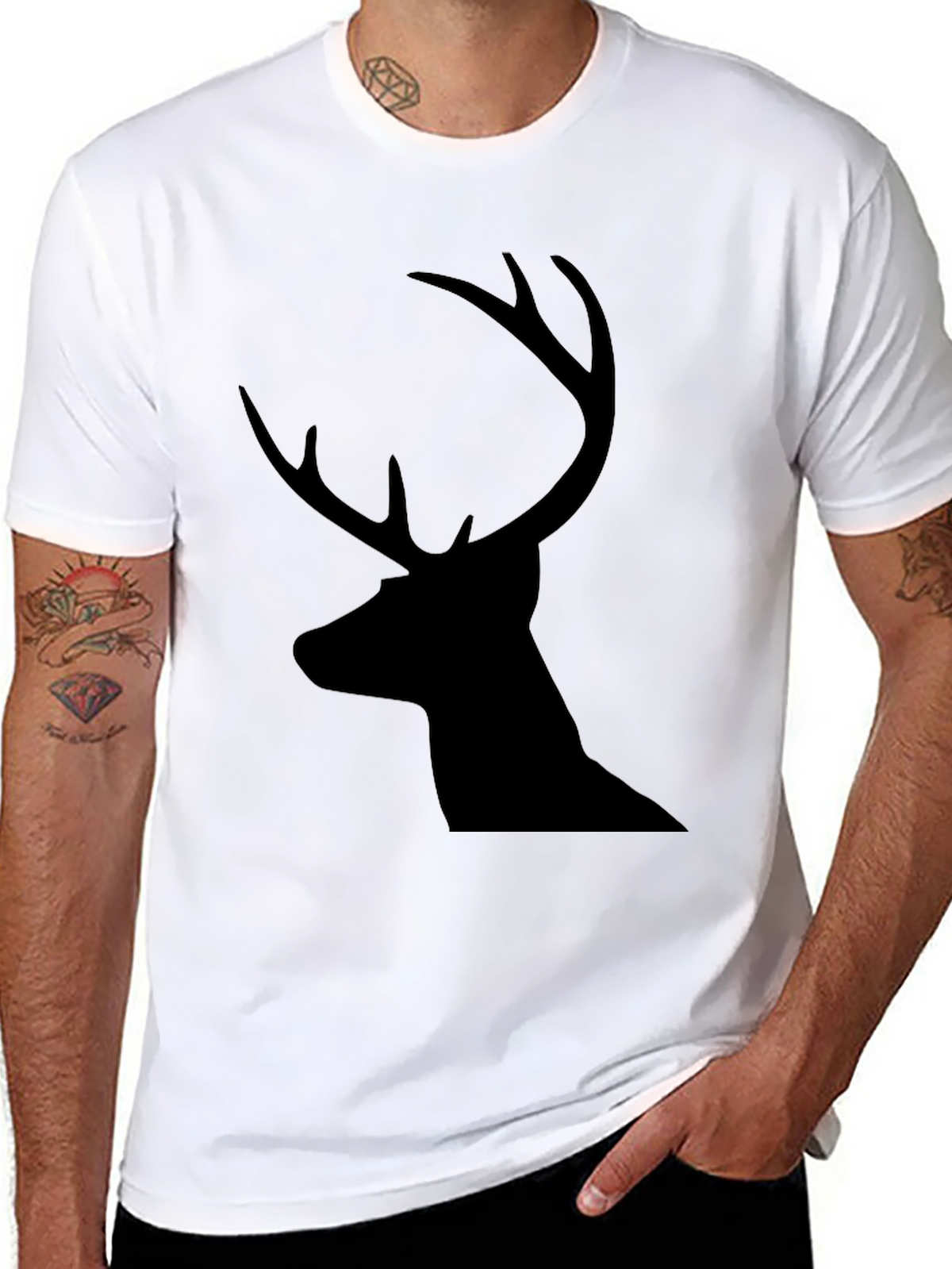 Deer Silhouette Graphic Tee - Classic Black T-Shirt