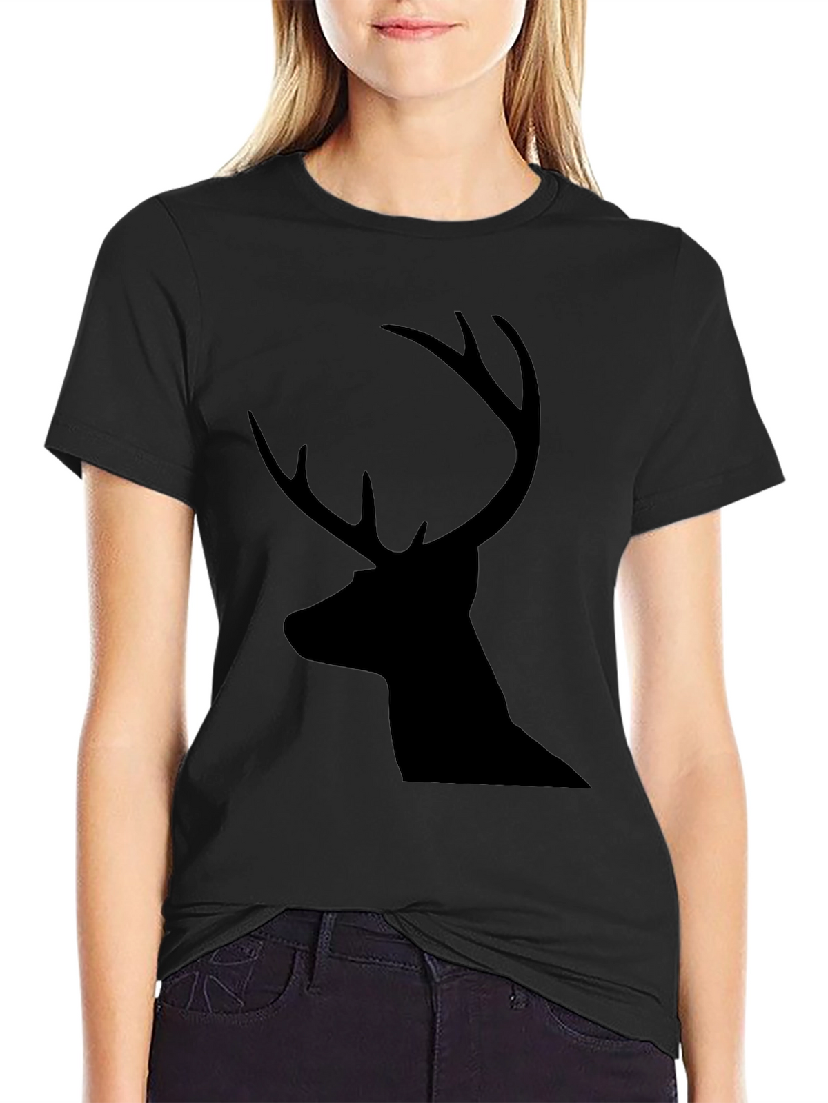 Deer Silhouette Graphic Tee - Classic Black T-Shirt