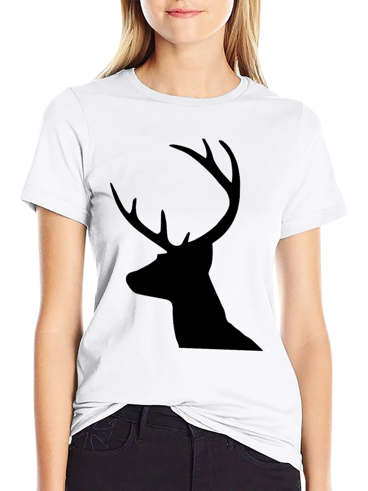 Deer Silhouette Graphic Tee - Classic Black T-Shirt