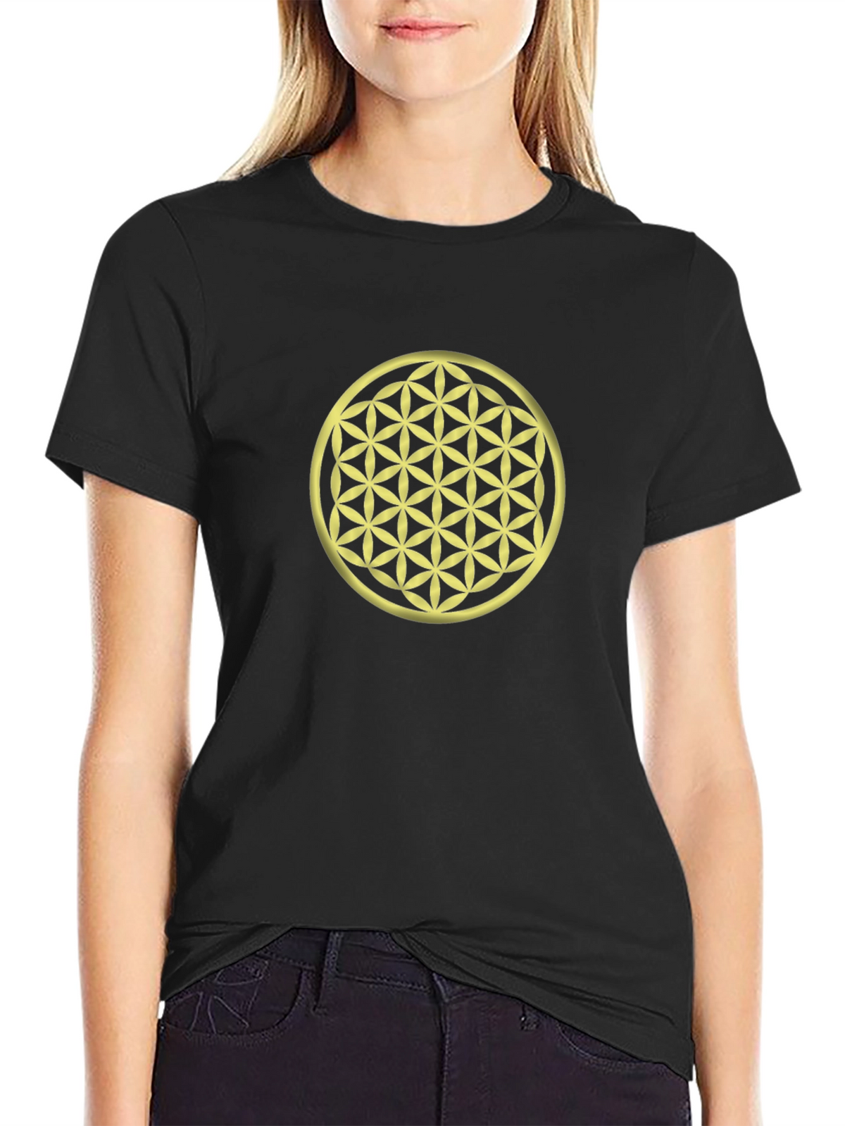 Flower of Life Graphic Tee - Black