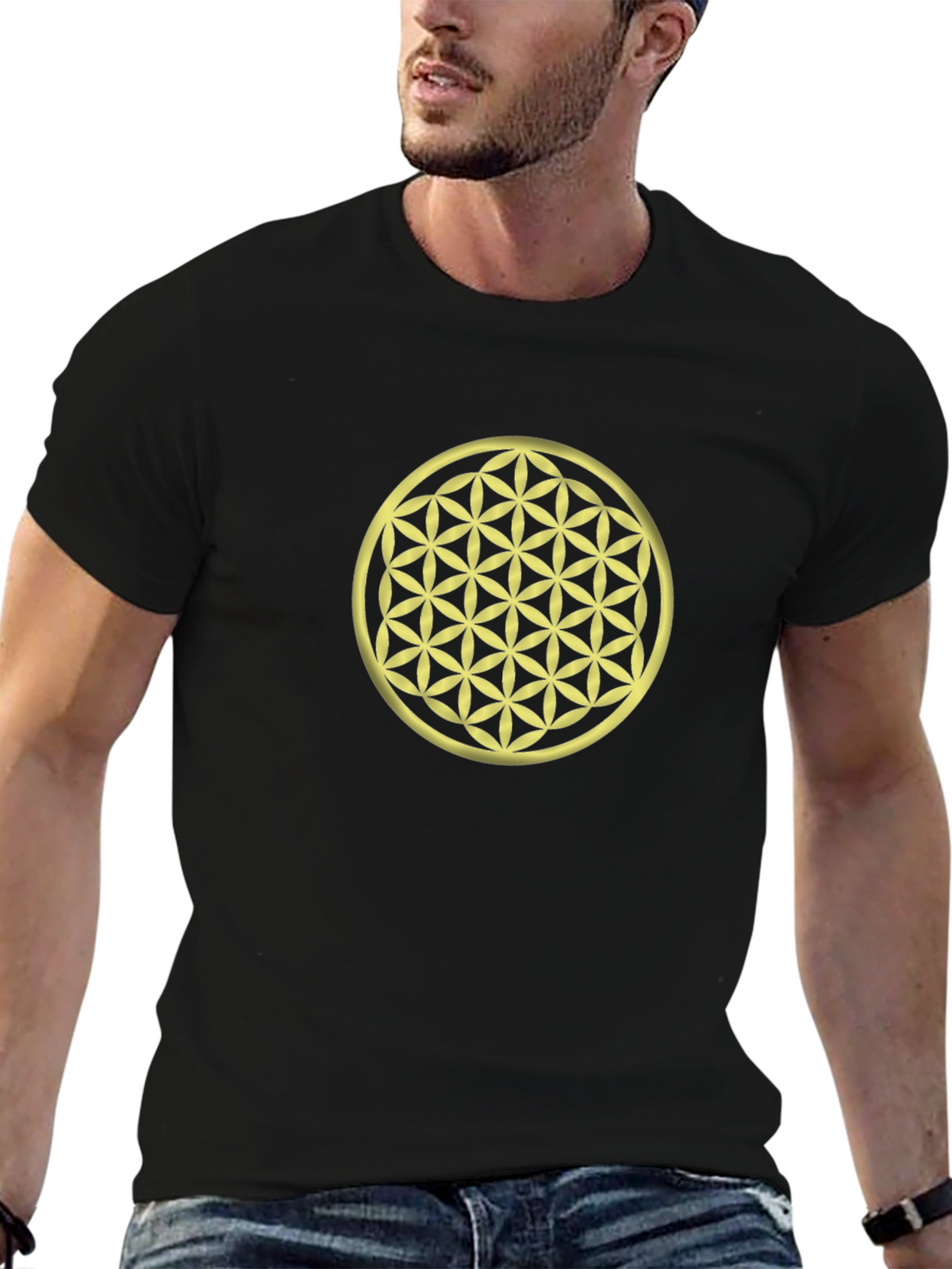 Flower of Life Graphic Tee - Black