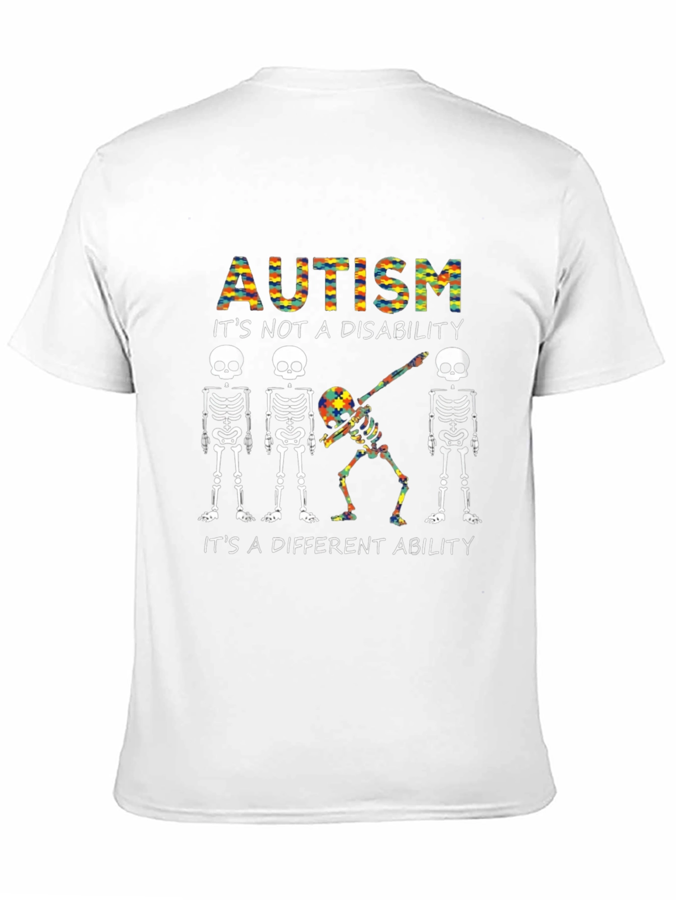 Autism Awareness T-Shirt Skeleton Dabbing Graphic Tee