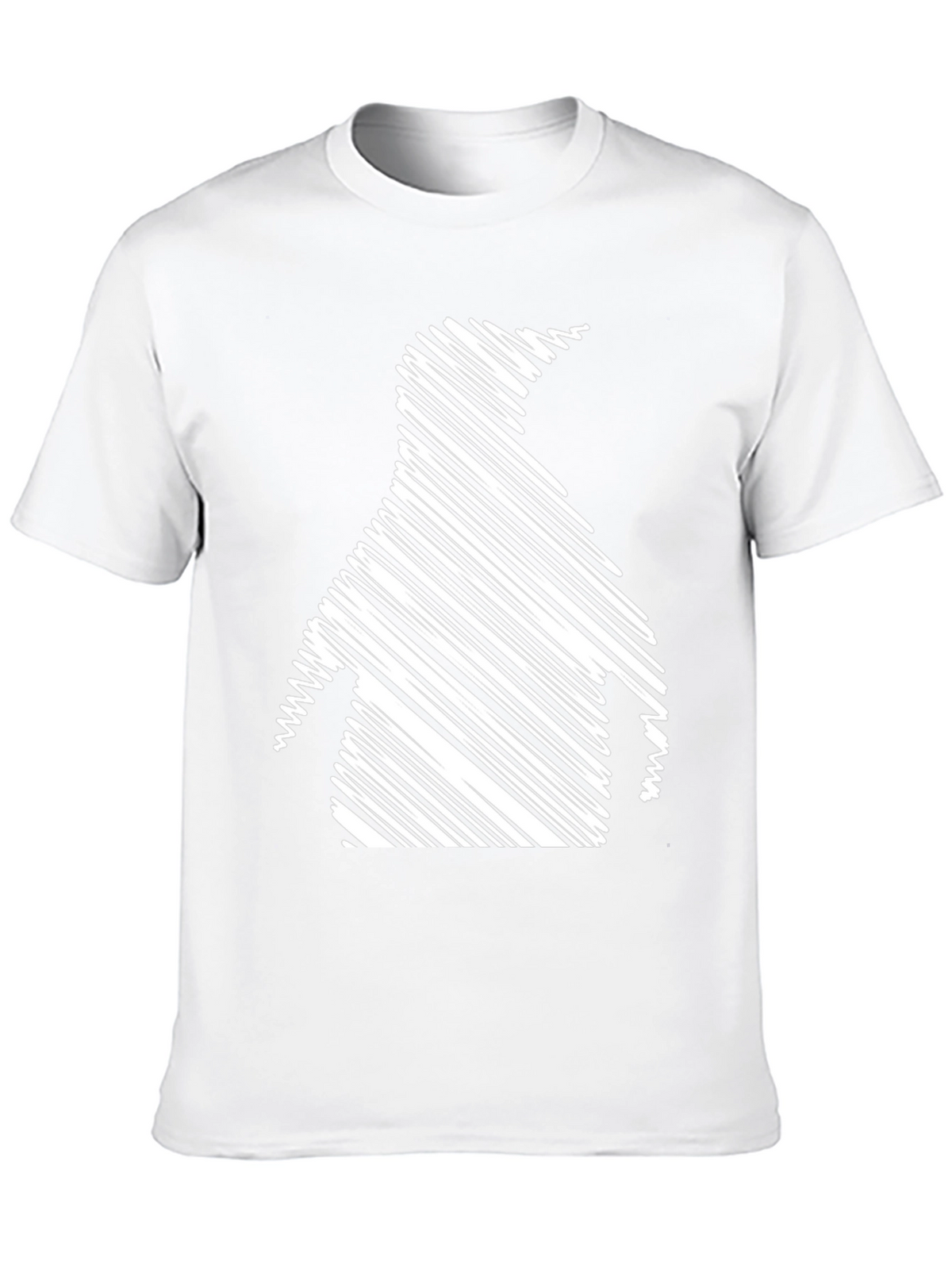 Penguin Scribble Graphic Black T-Shirt