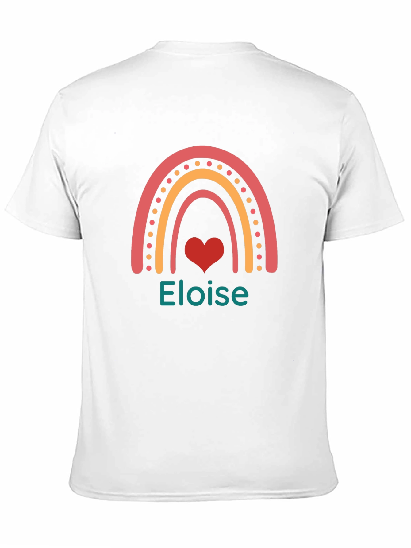 Eloise Rainbow Heart Personalized Black T-shirt