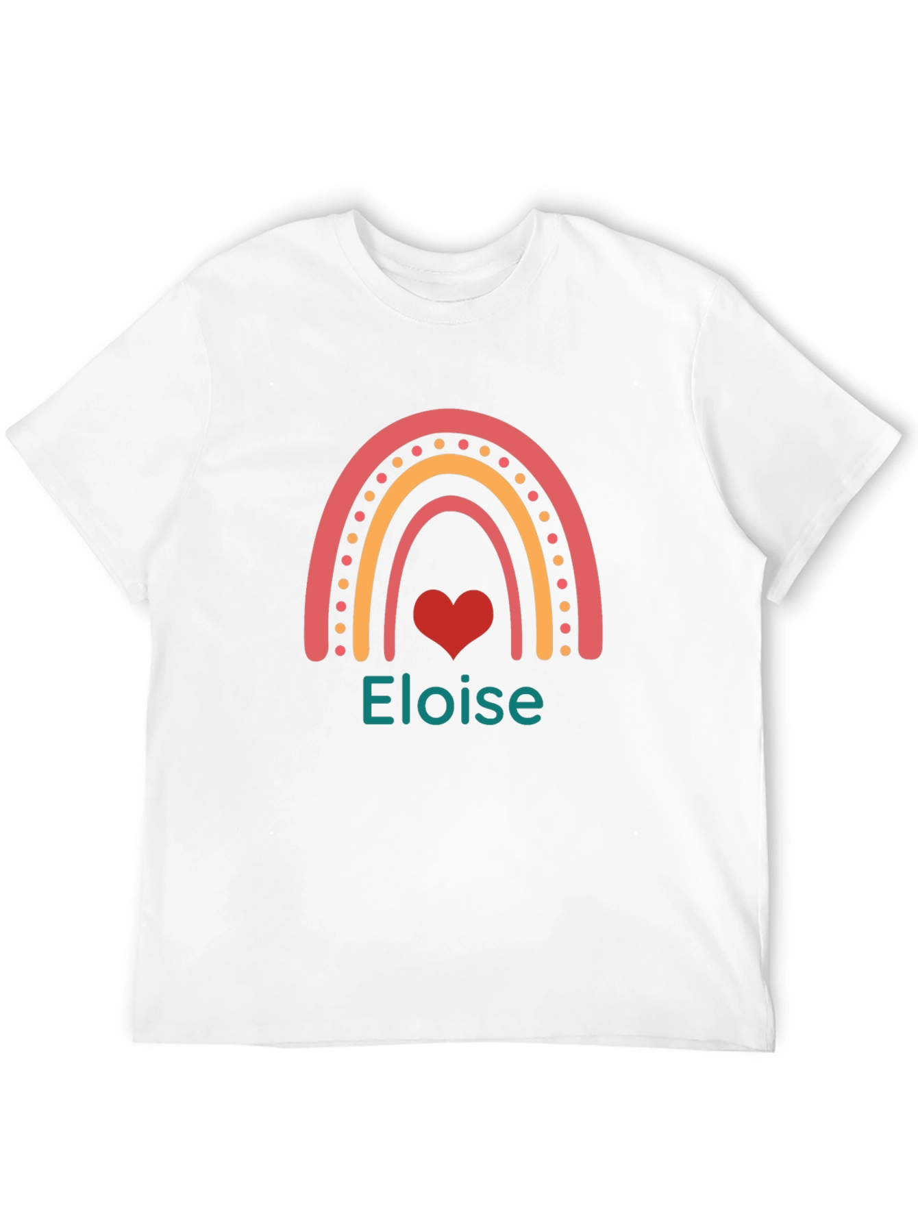 Eloise Rainbow Heart Personalized Black T-shirt