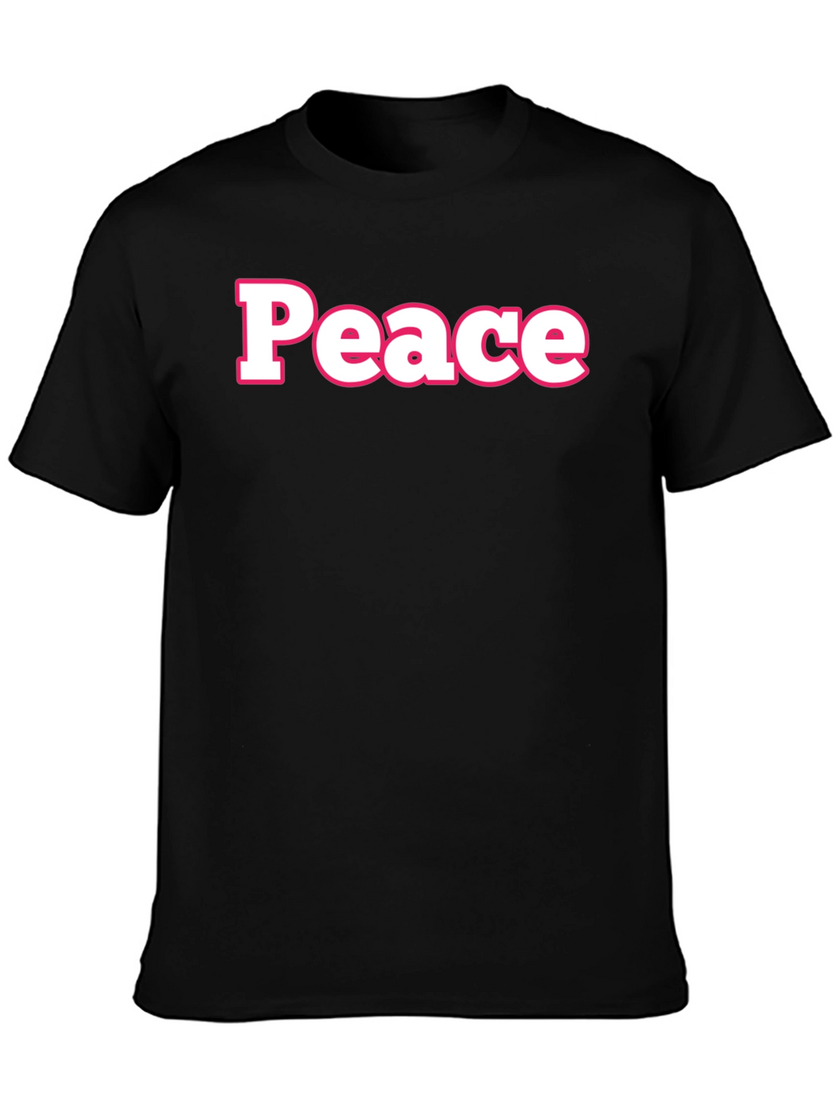 Peace Graphic Tee - Black Casual T-Shirt