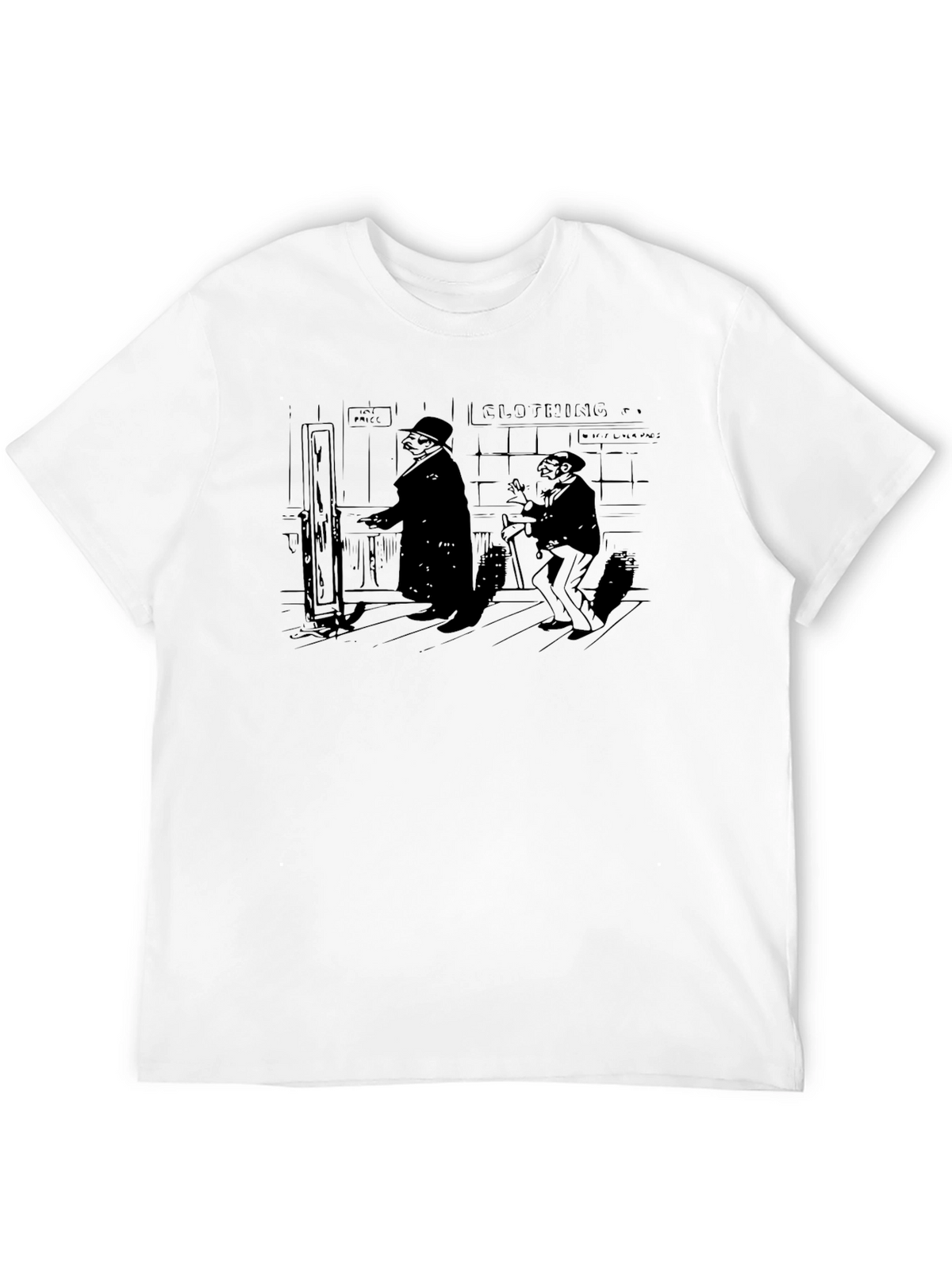 Mens Black Cartoon Graphic T-Shirt