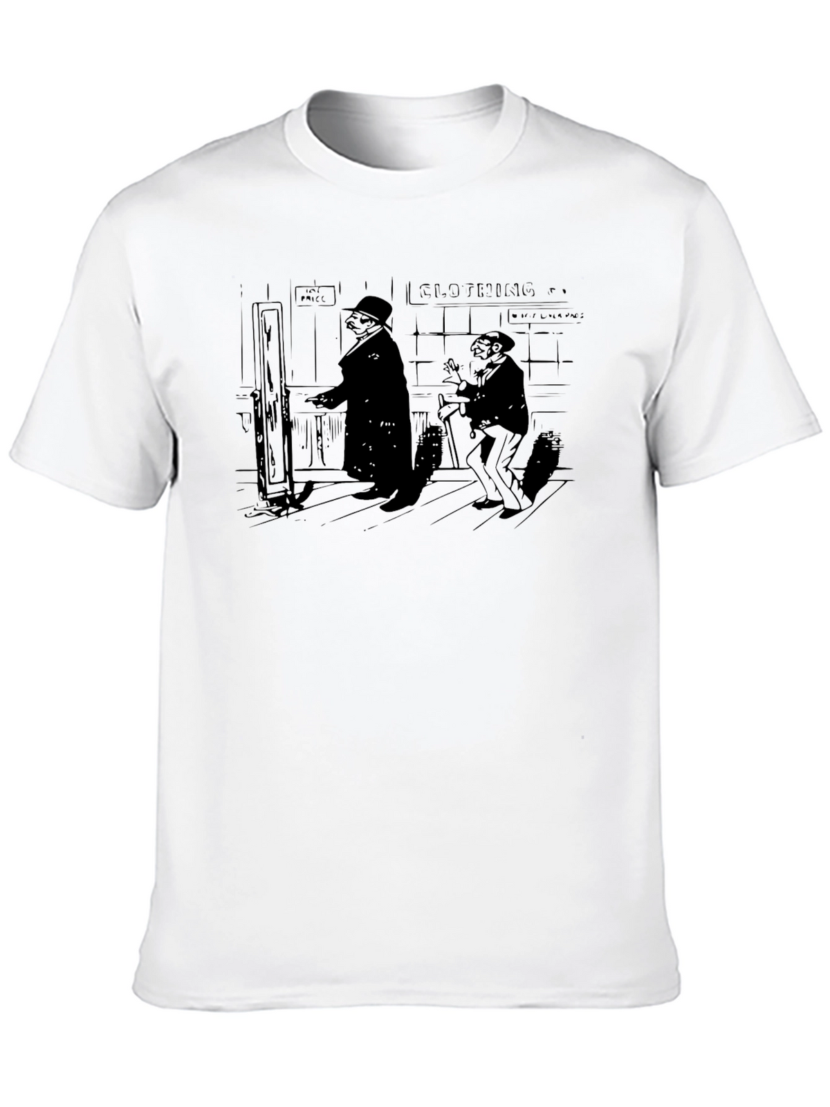 Mens Black Cartoon Graphic T-Shirt