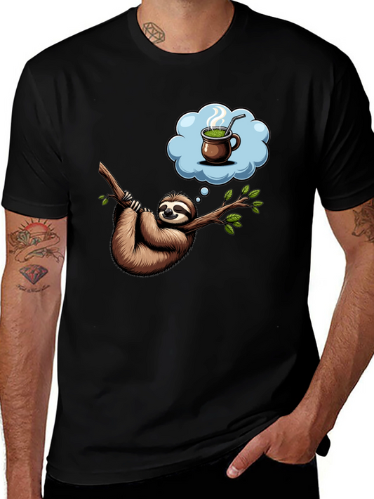 Sloth Tea Time T-Shirt - Relaxed Fit Unique Design