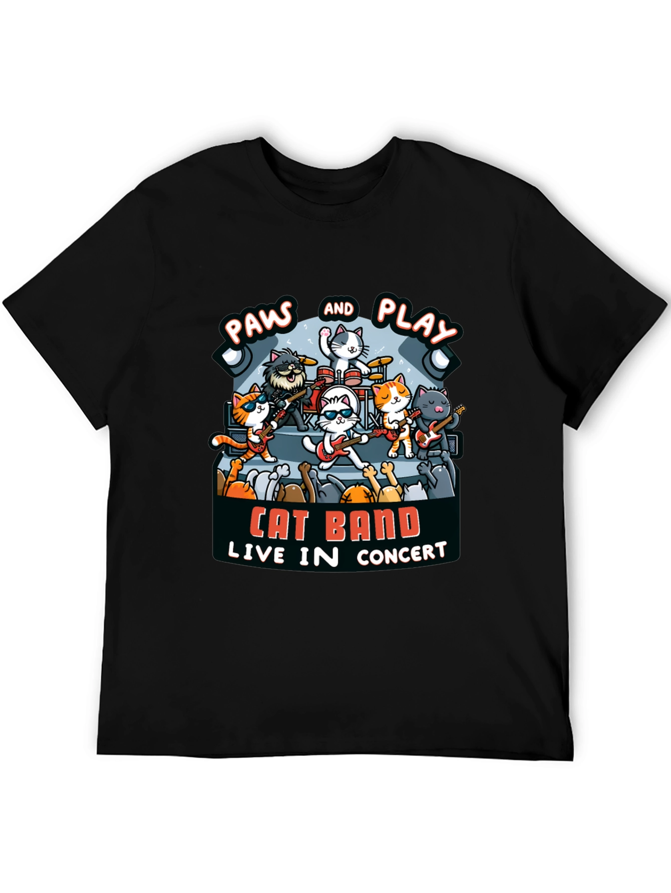 Cat Band Live In Concert Black T-Shirt
