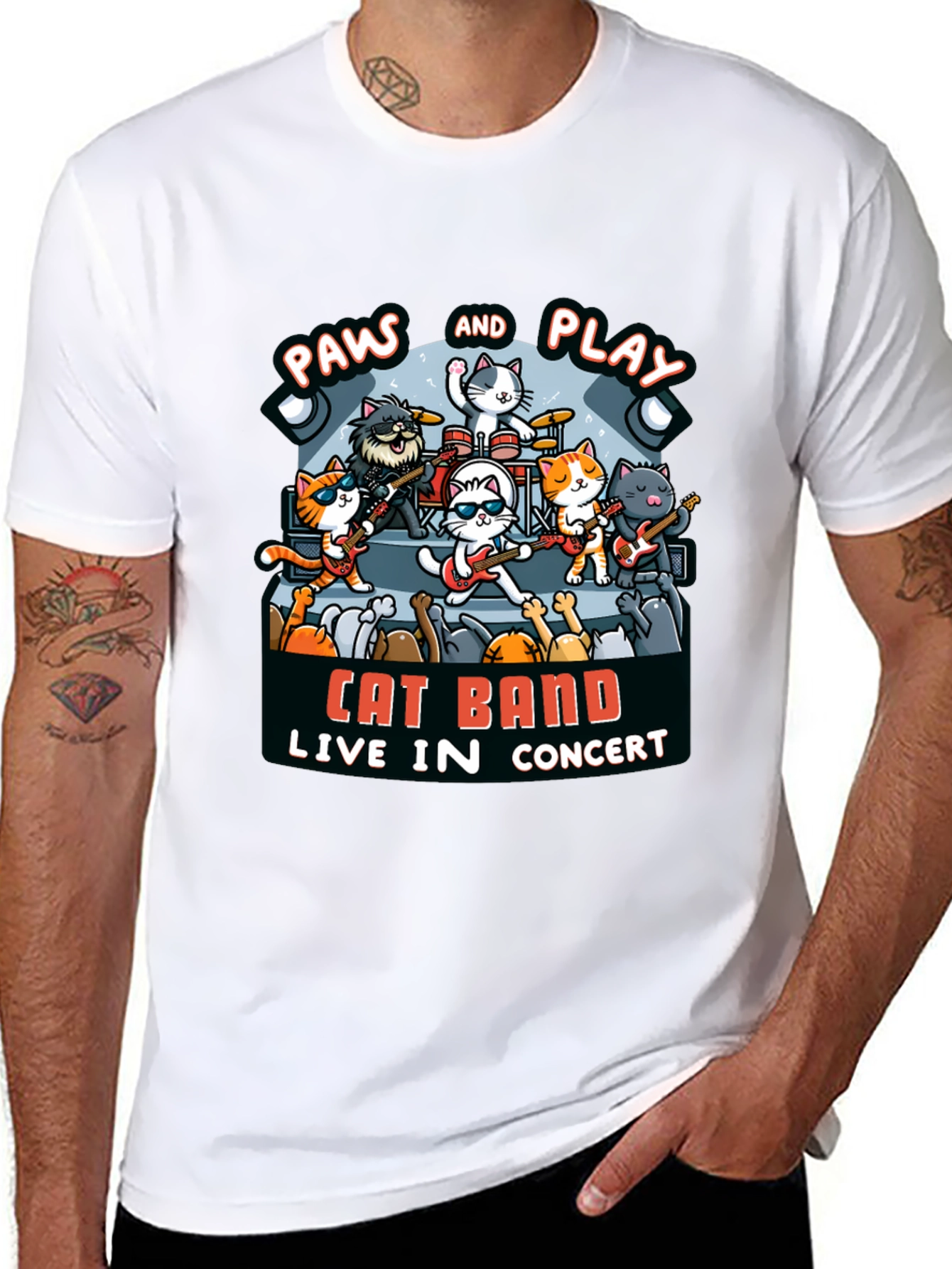 Cat Band Live In Concert Black T-Shirt