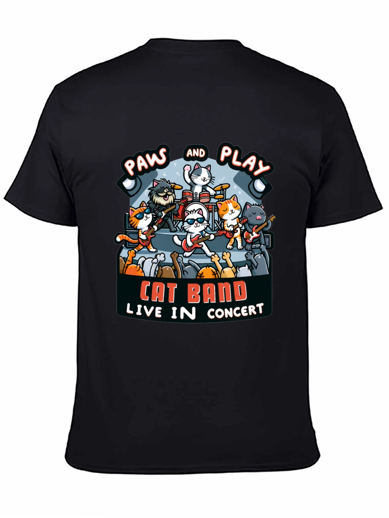 Cat Band Live In Concert Black T-Shirt