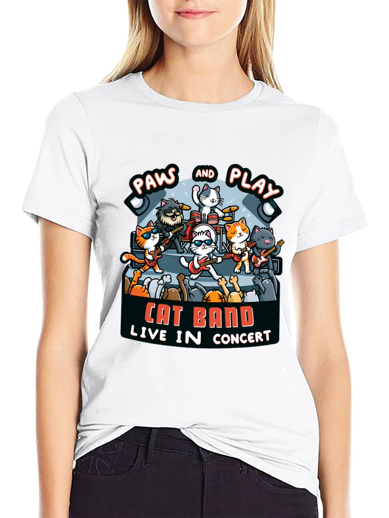 Cat Band Live In Concert Black T-Shirt