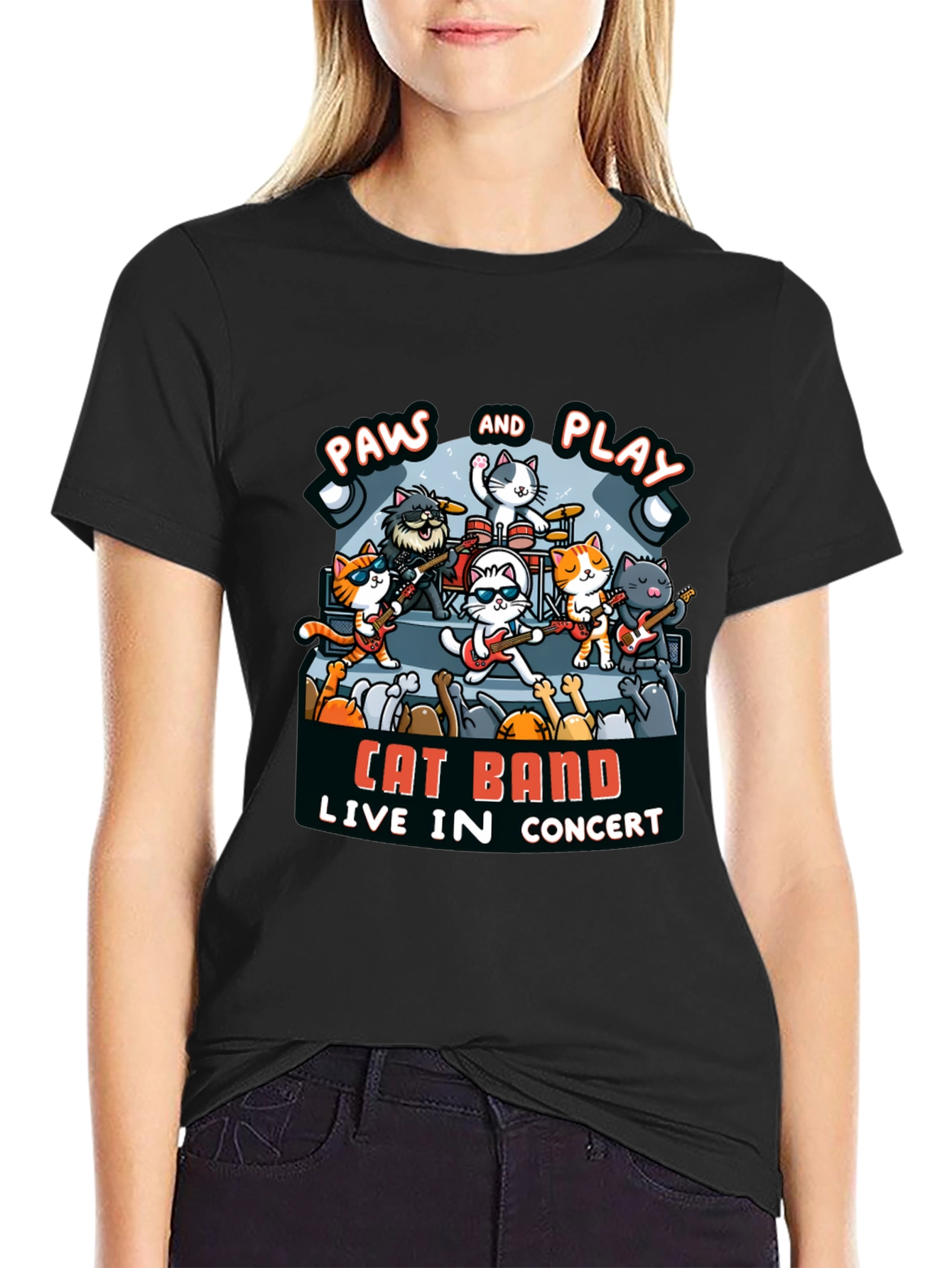 Cat Band Live In Concert Black T-Shirt
