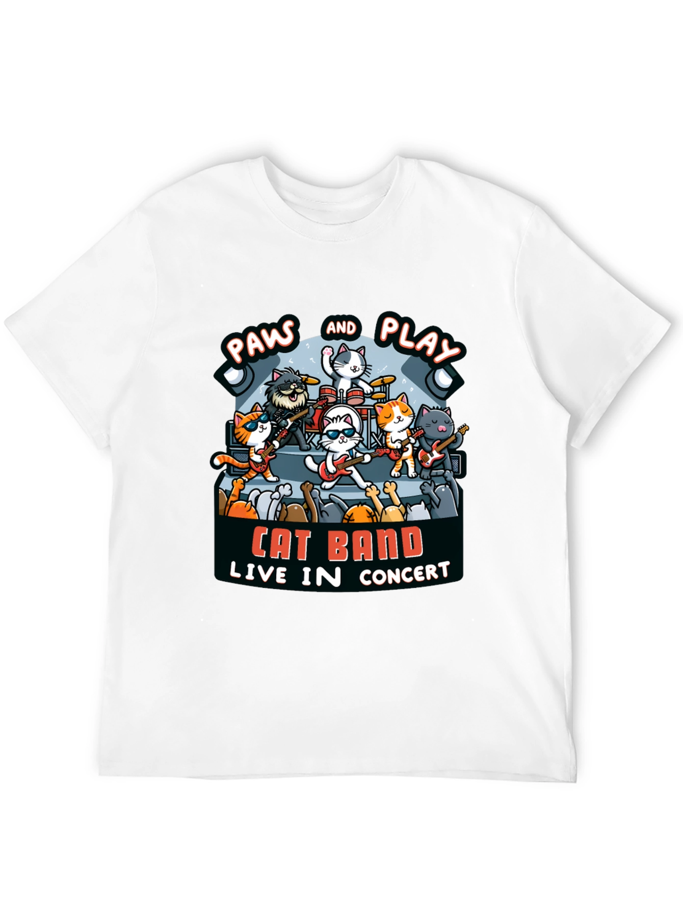 Cat Band Live In Concert Black T-Shirt