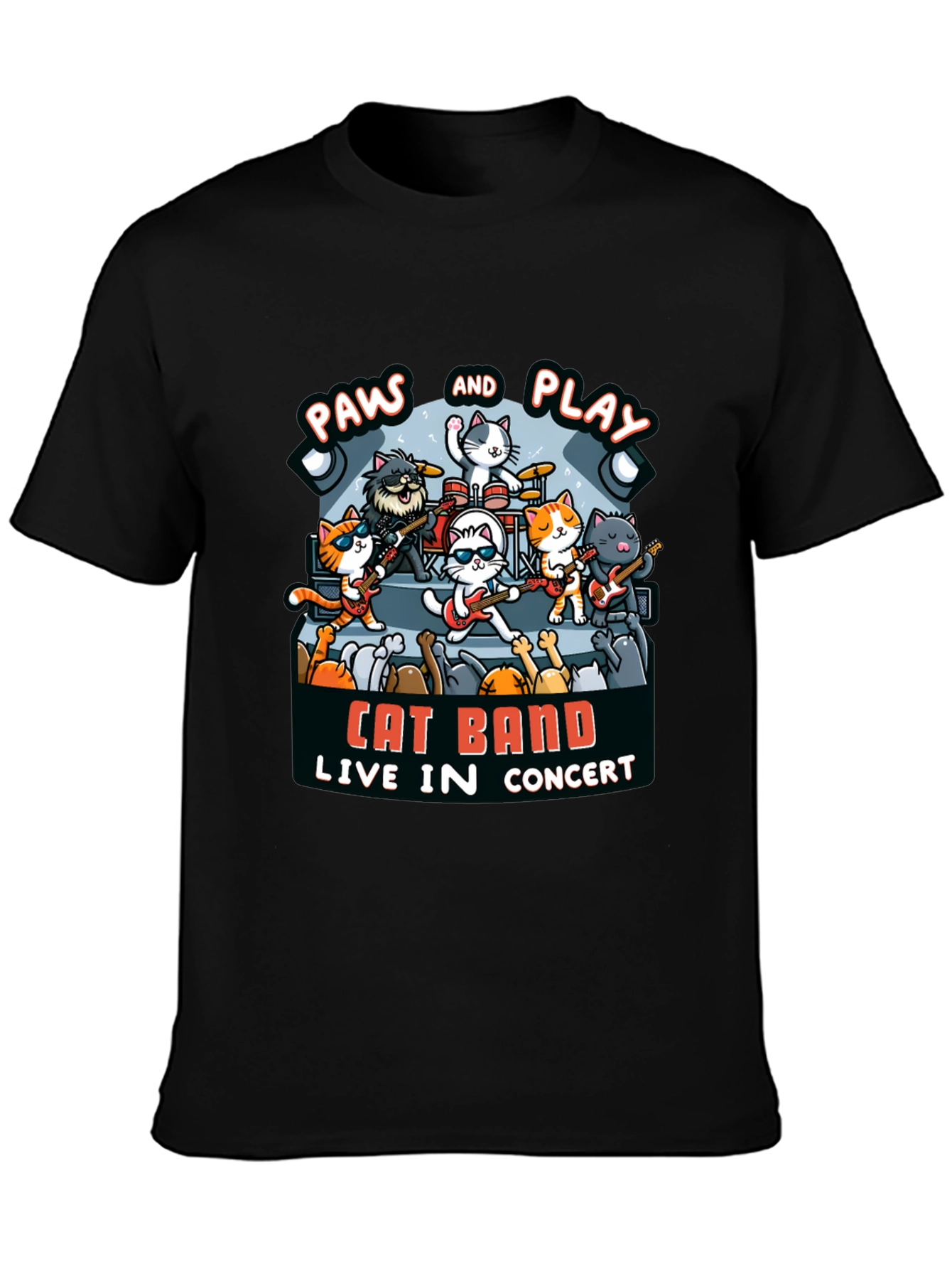 Cat Band Live In Concert Black T-Shirt