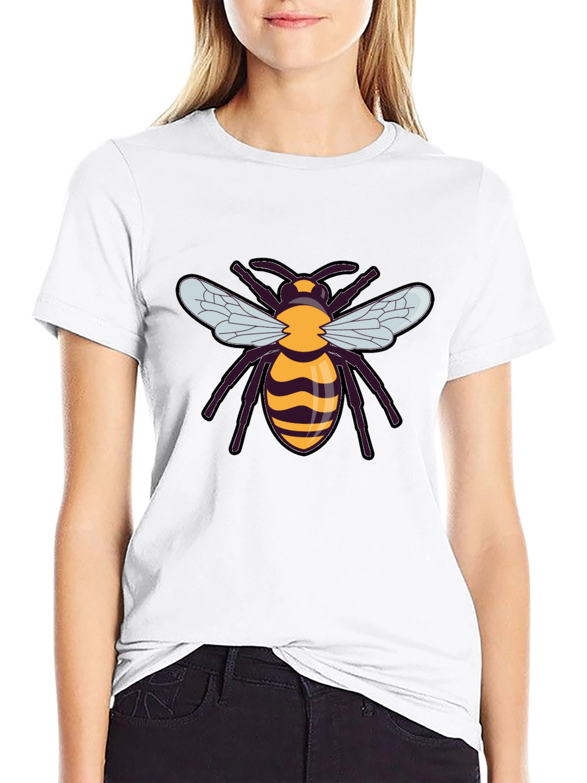 Bee Graphic T-Shirt - Black Cotton Tee