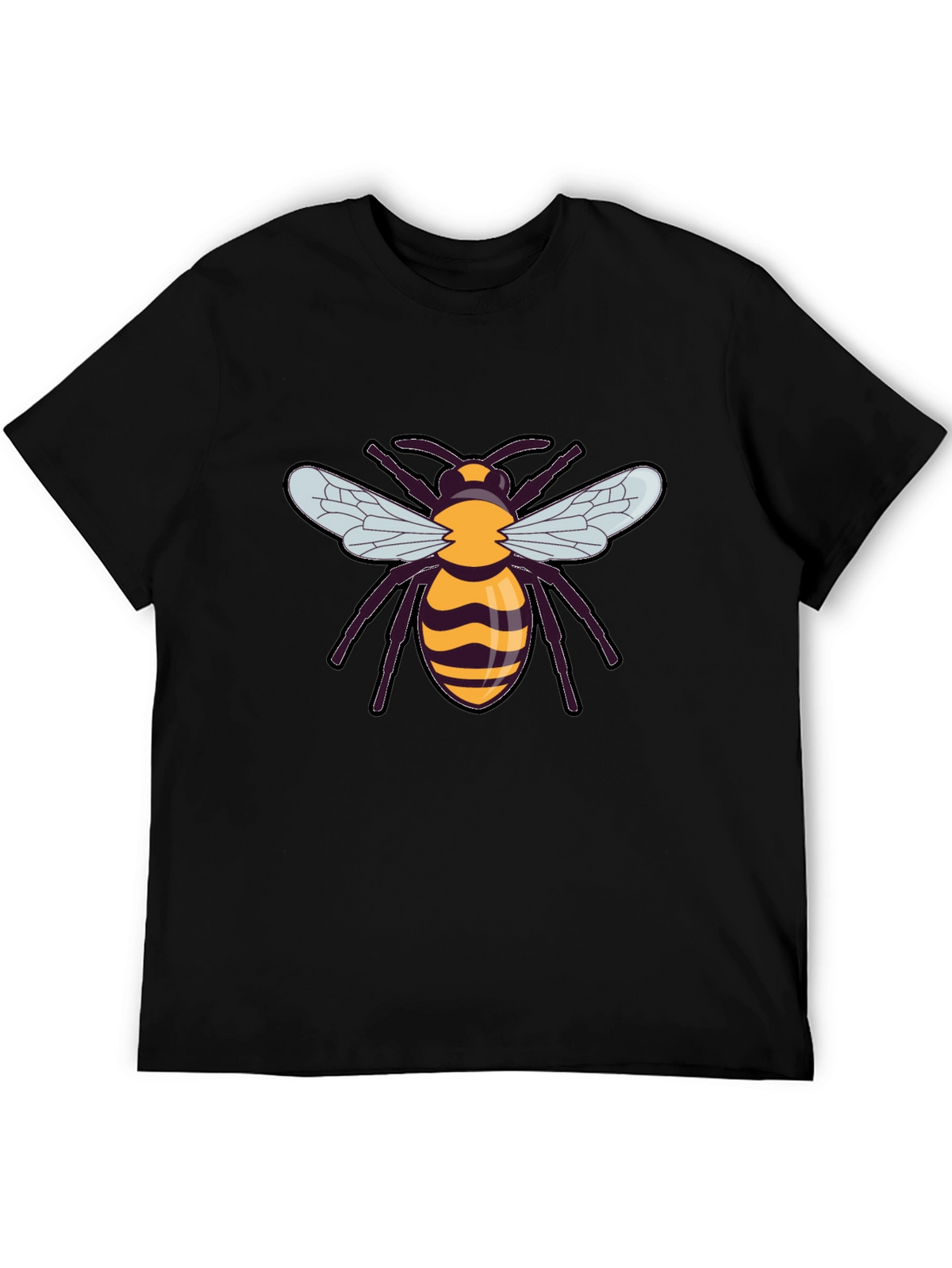Bee Graphic T-Shirt - Black Cotton Tee