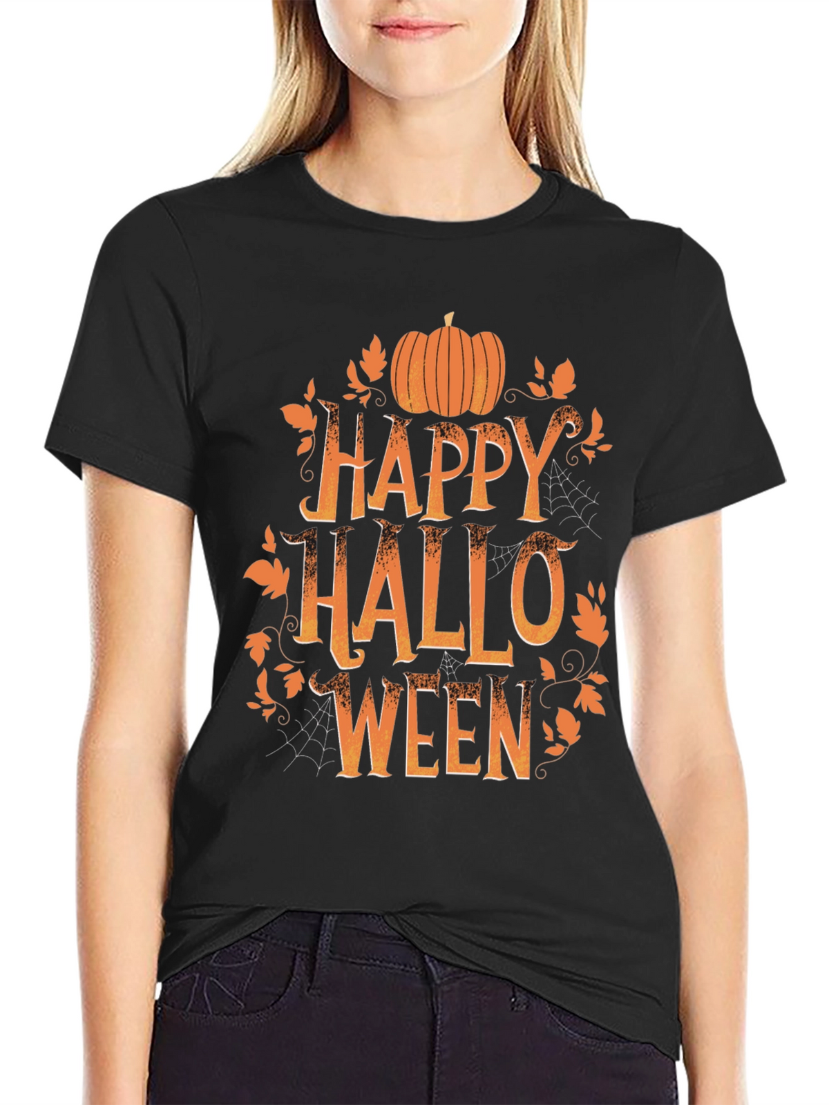 Happy Halloween Pumpkin Graphic T-Shirt