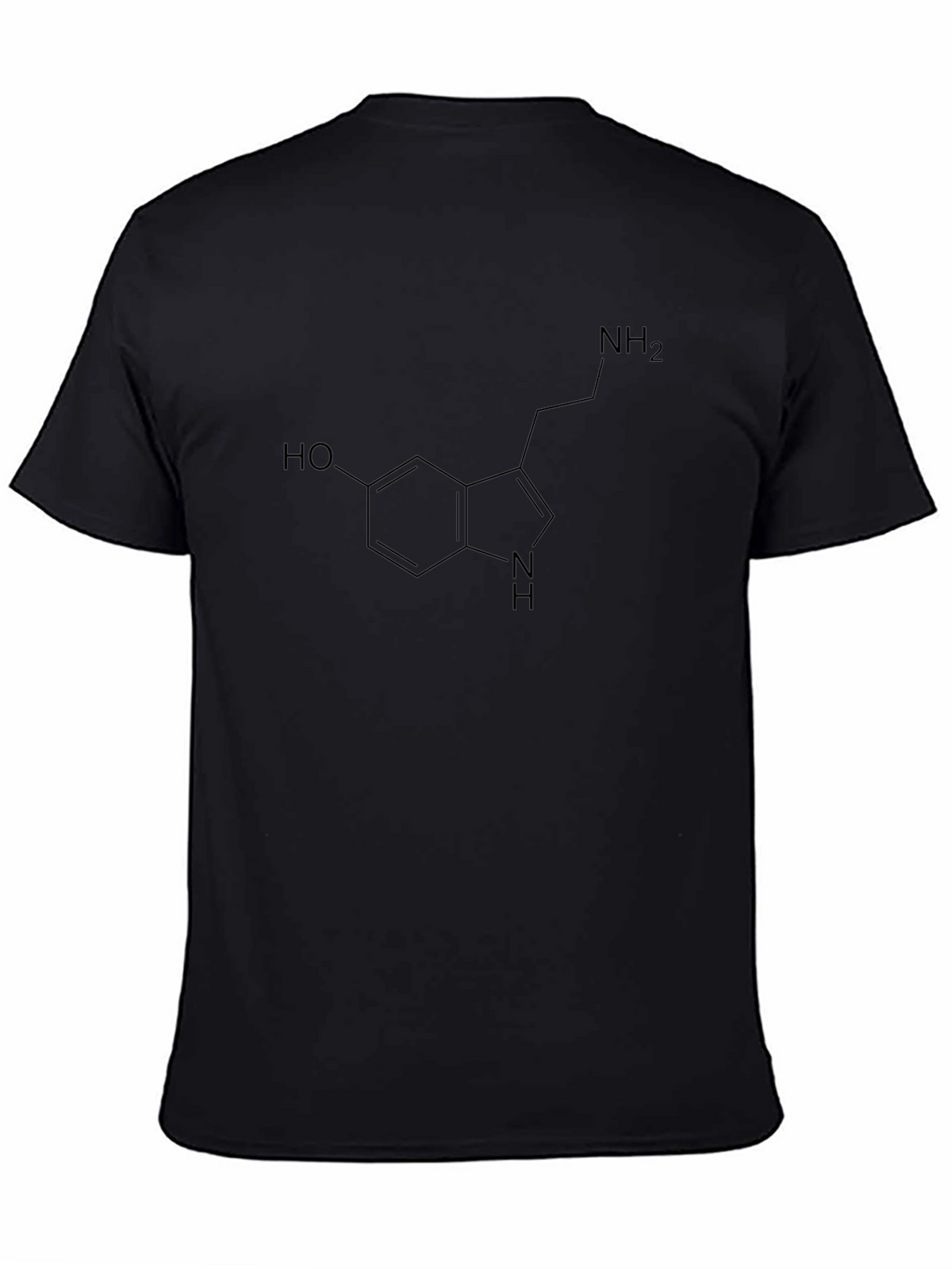 Serotonin Molecule T-Shirt - Black