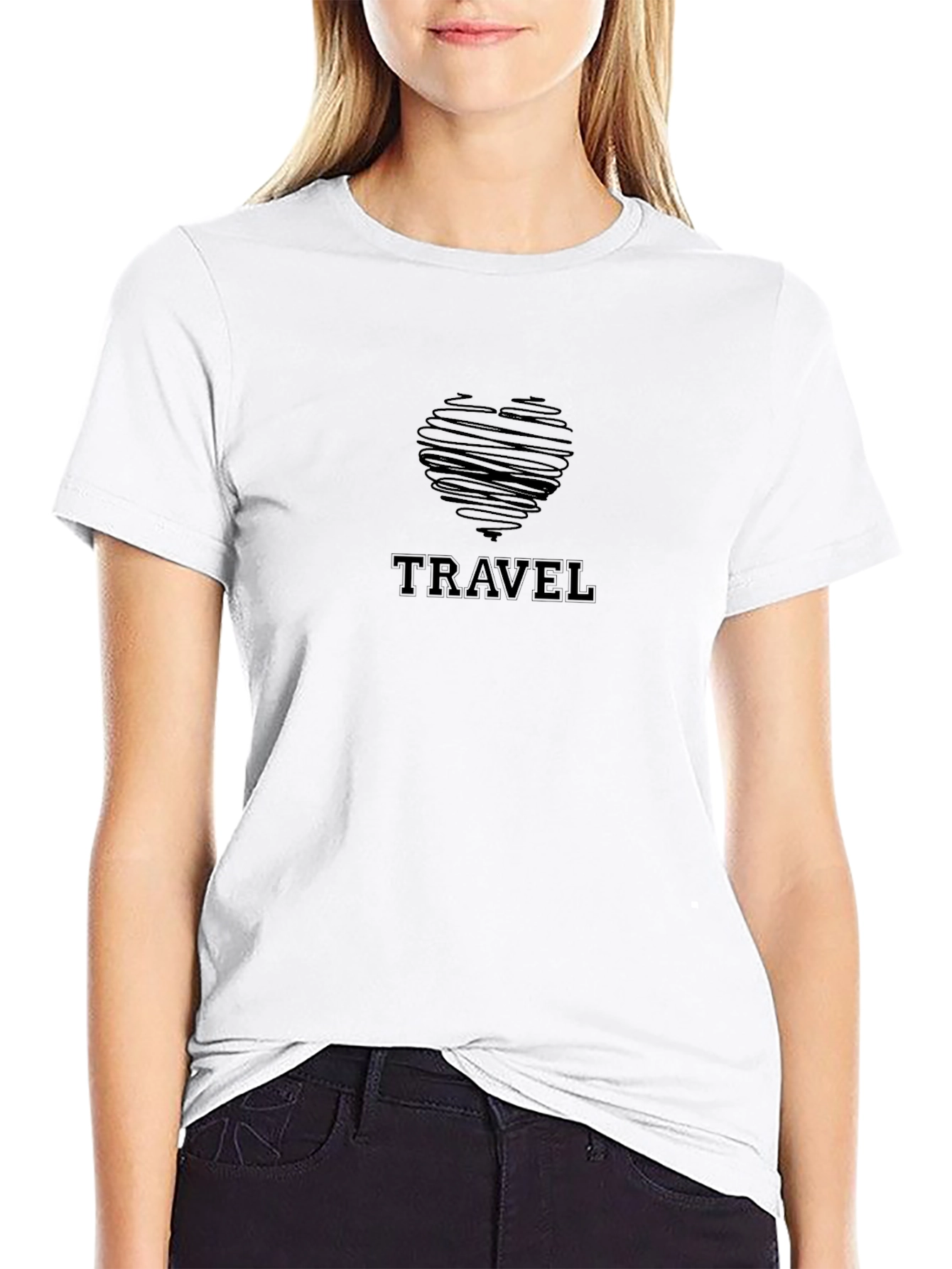 Travel Heart Graphic Tee - Black Unisex T-Shirt