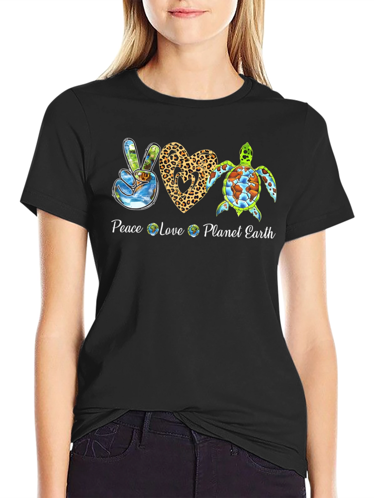 Peace Love Planet Earth Graphic Tee