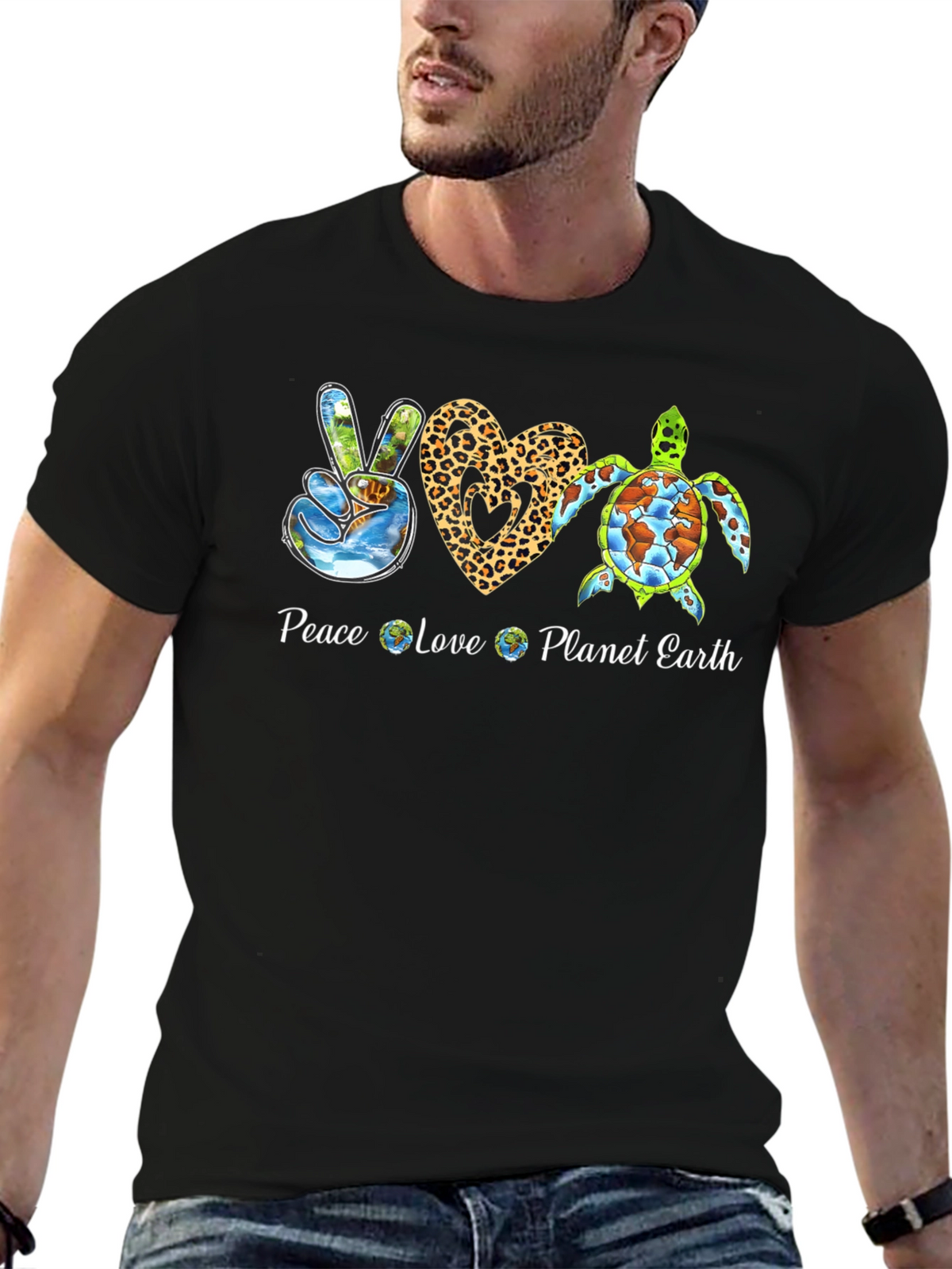 Peace Love Planet Earth Graphic Tee