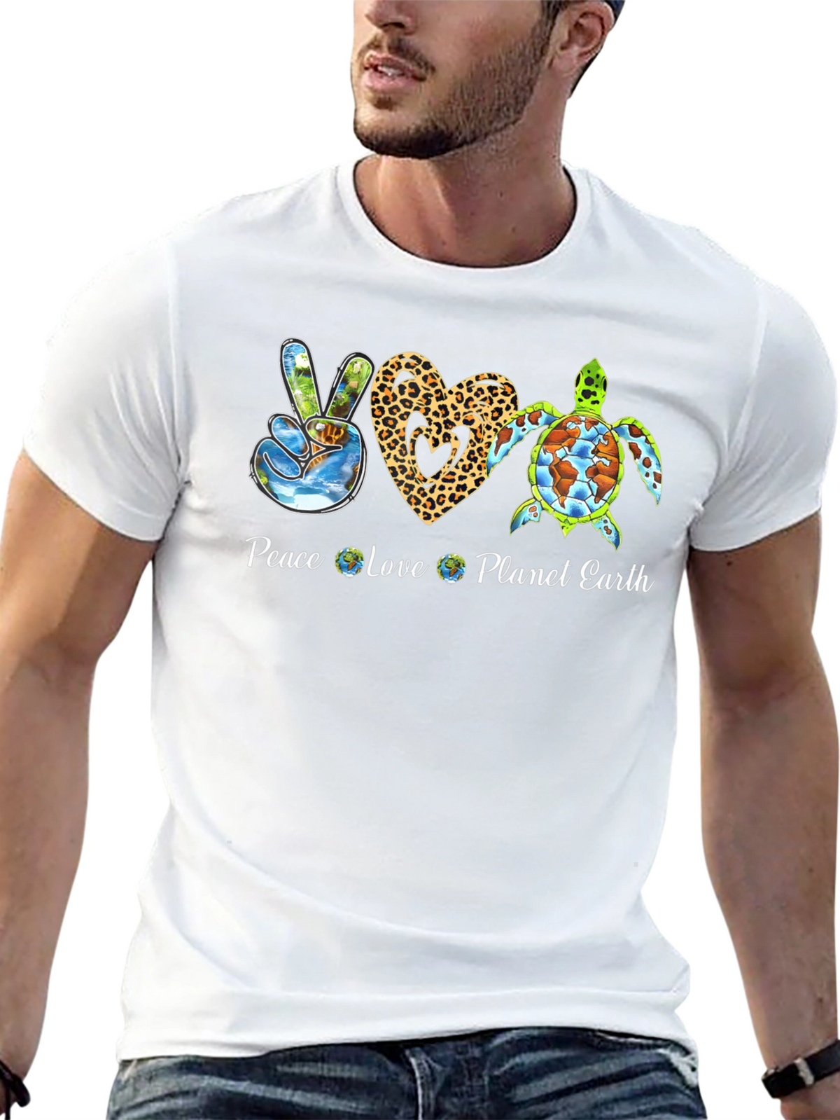 Peace Love Planet Earth Graphic Tee