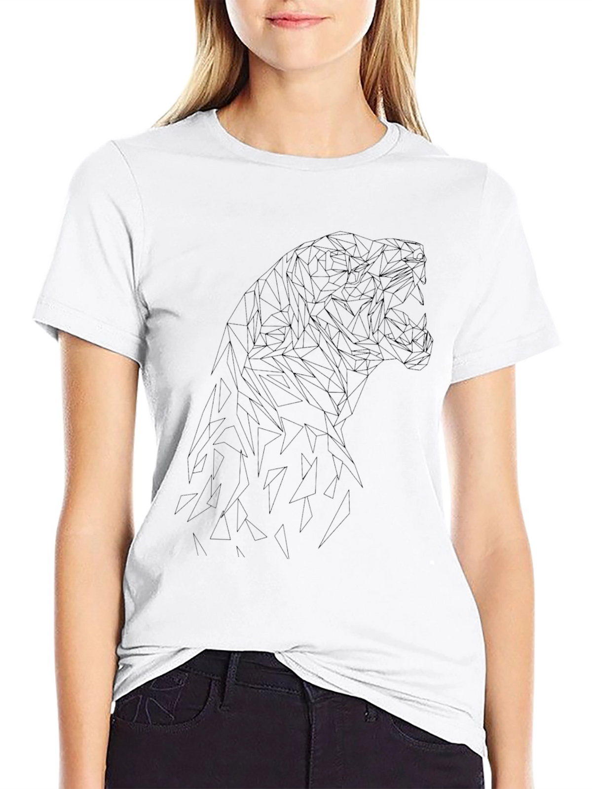 Geometric Dinosaur T-Shirt - Stylish Modern Design