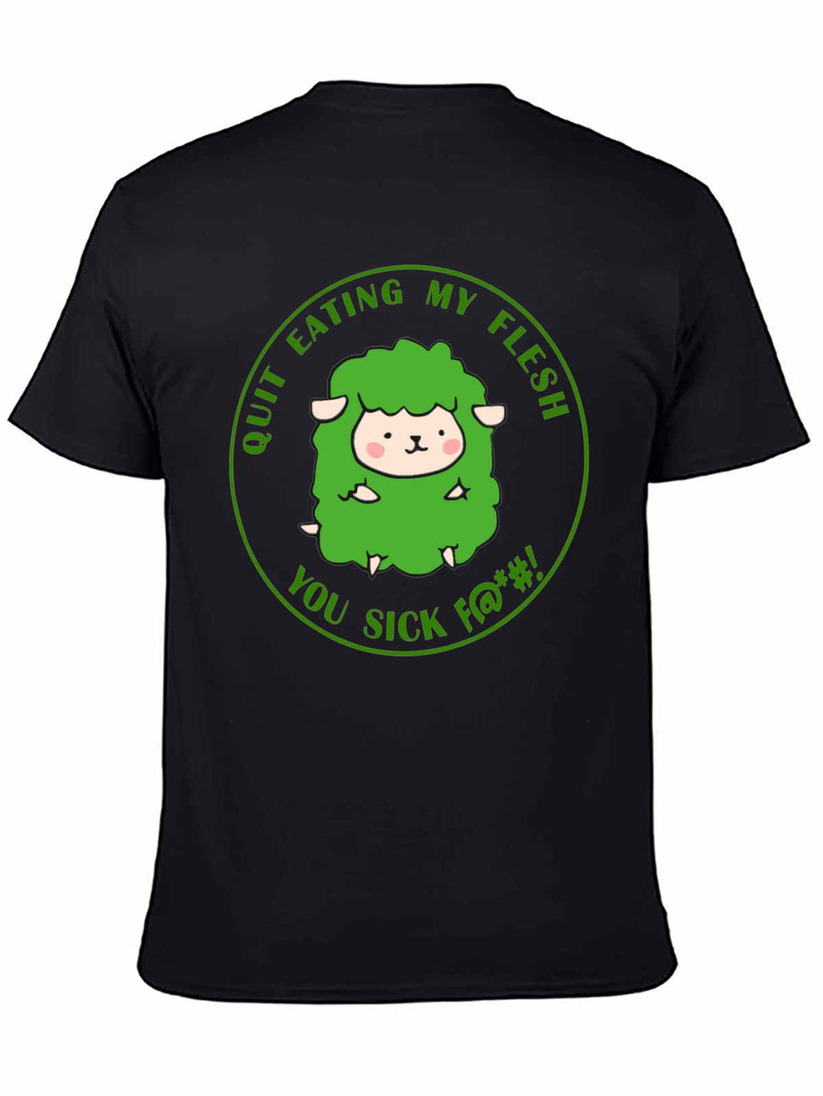 Vegetarian Black T-Shirt - Save the Sheep