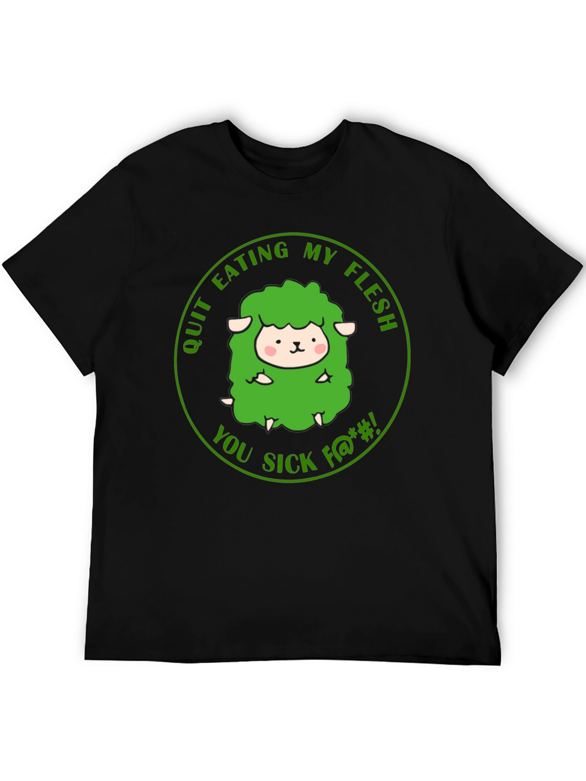 Vegetarian Black T-Shirt - Save the Sheep