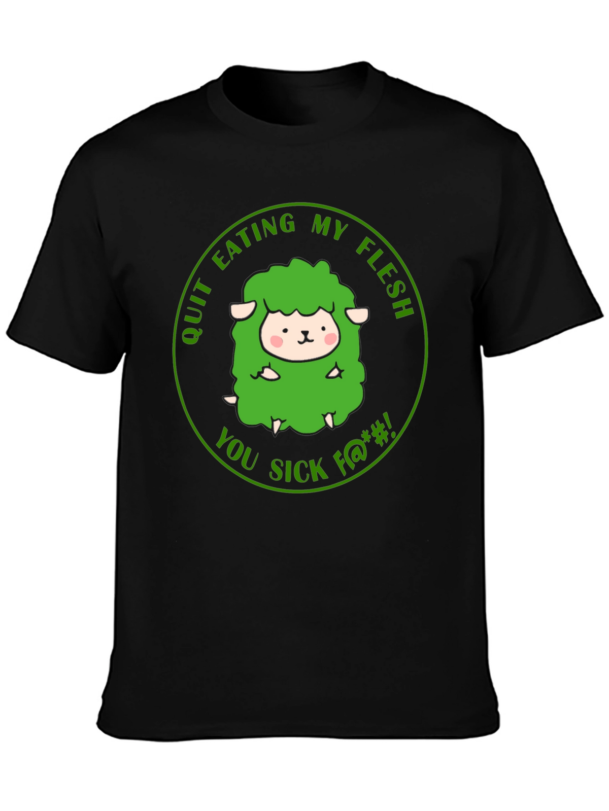Vegetarian Black T-Shirt - Save the Sheep