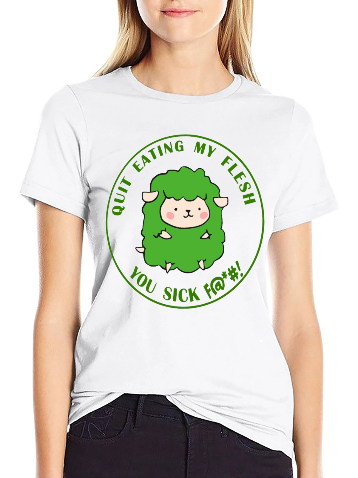 Vegetarian Black T-Shirt - Save the Sheep