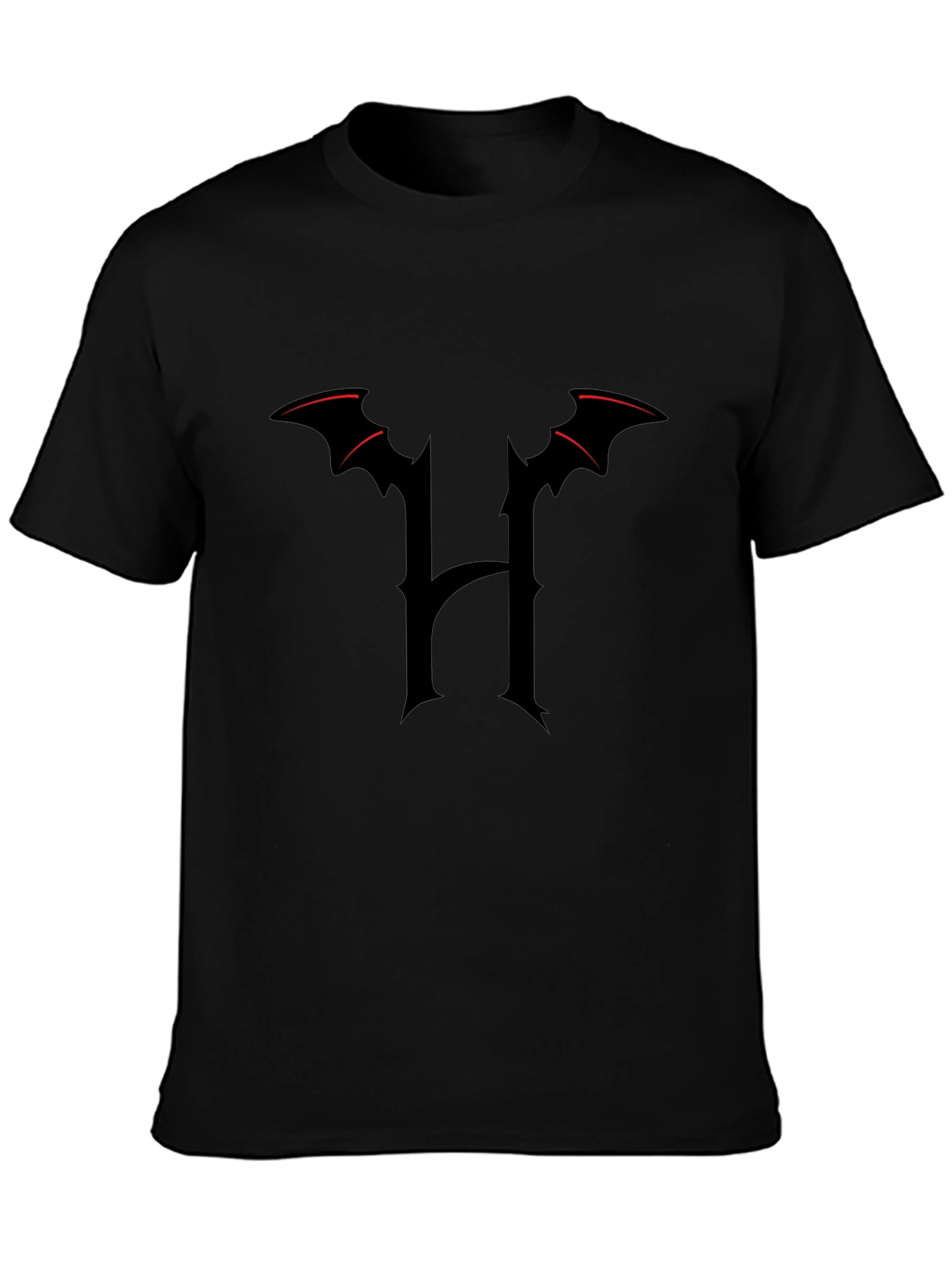 Bat Wing H Black T-Shirt