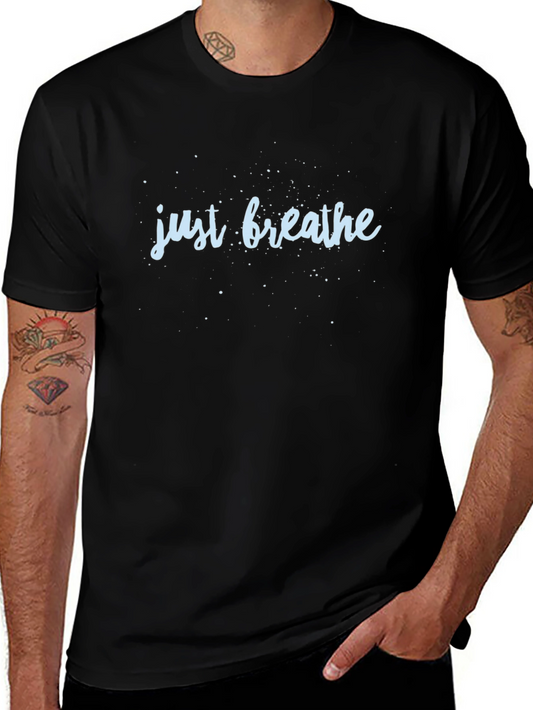 Just Breathe Black Graphic Tee