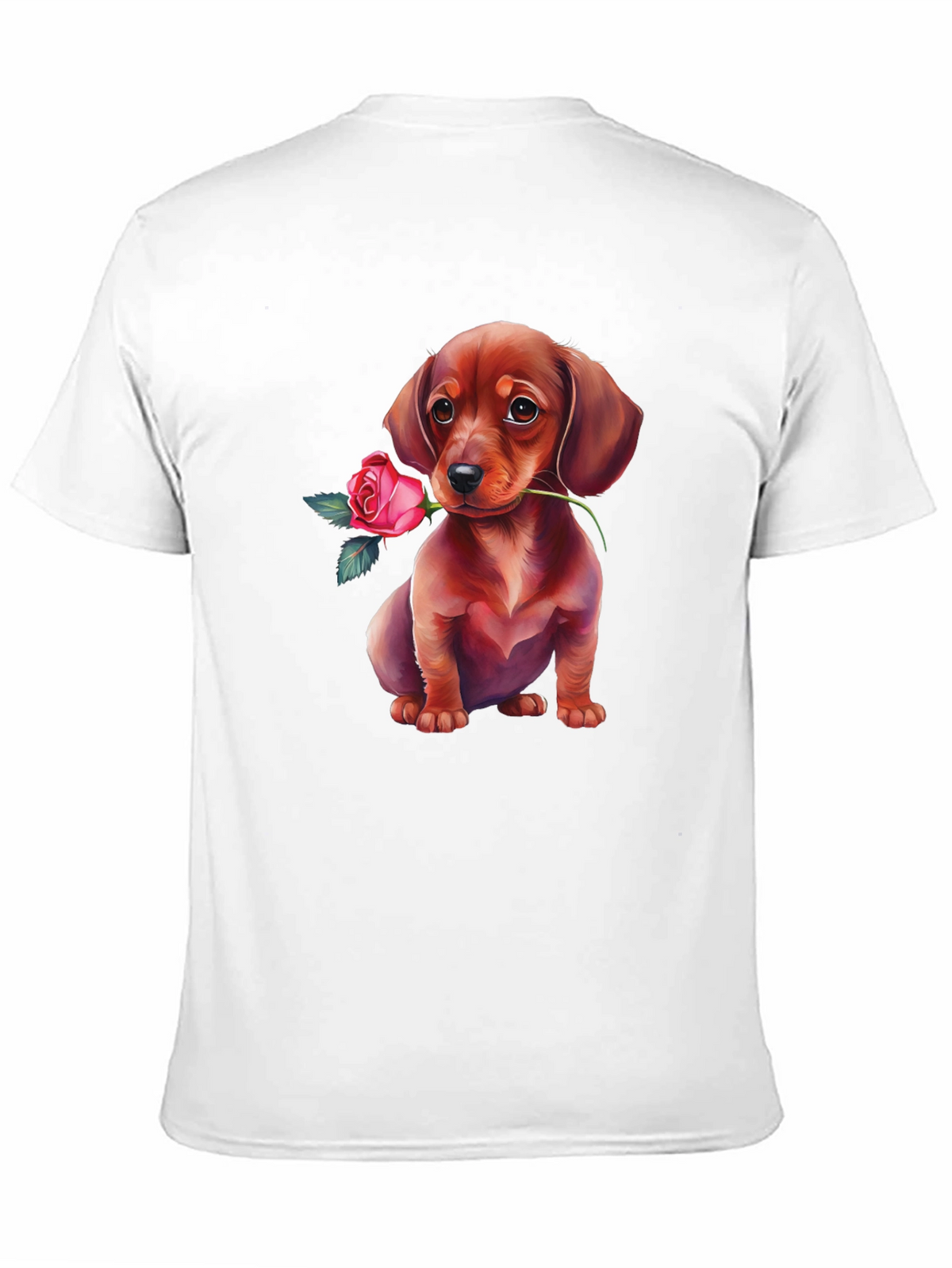 Dachshund Rose T-Shirt Cute Puppy Tee
