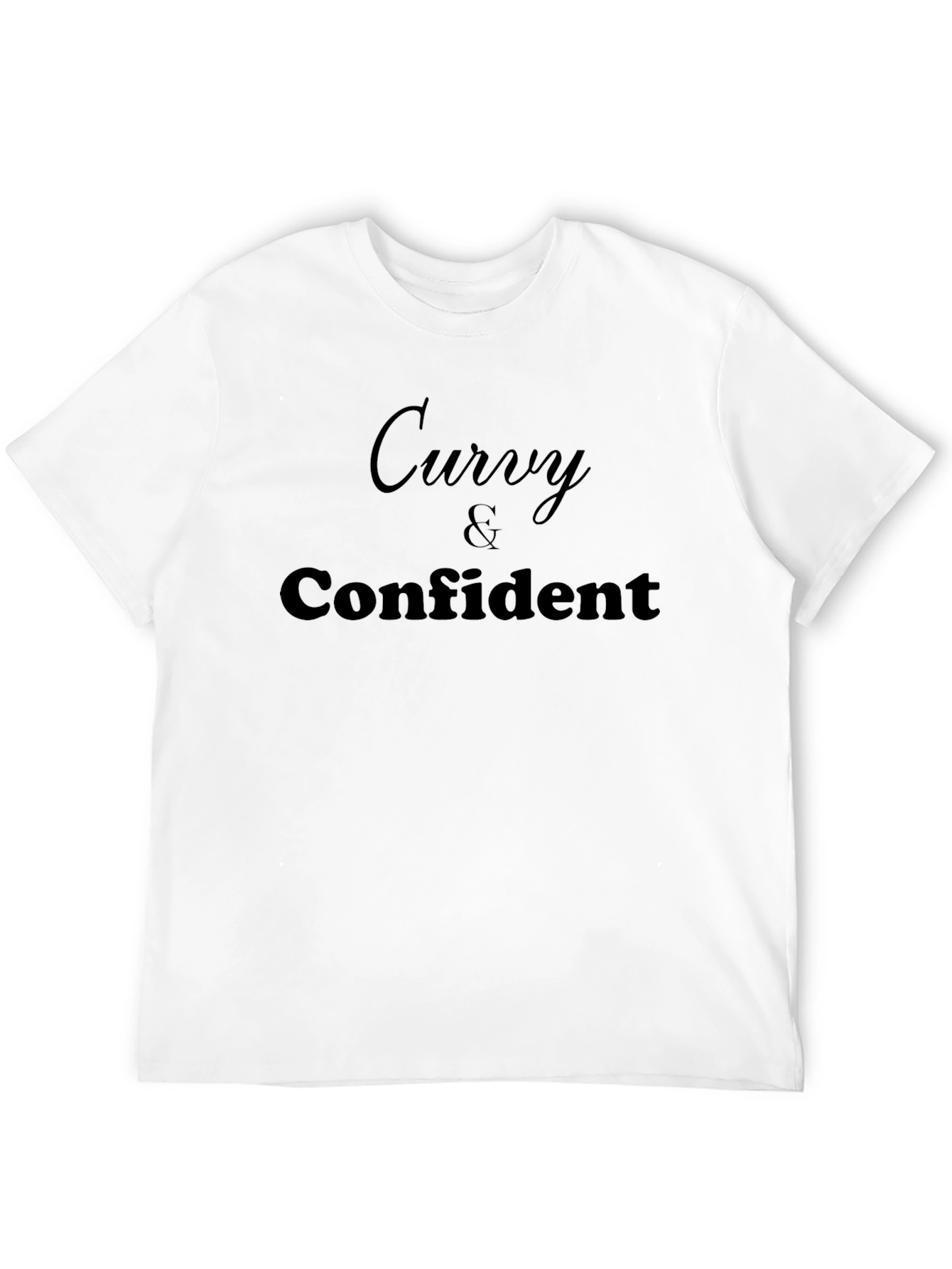 Curvy & Confident Graphic Tee - Black Casual T-Shirt