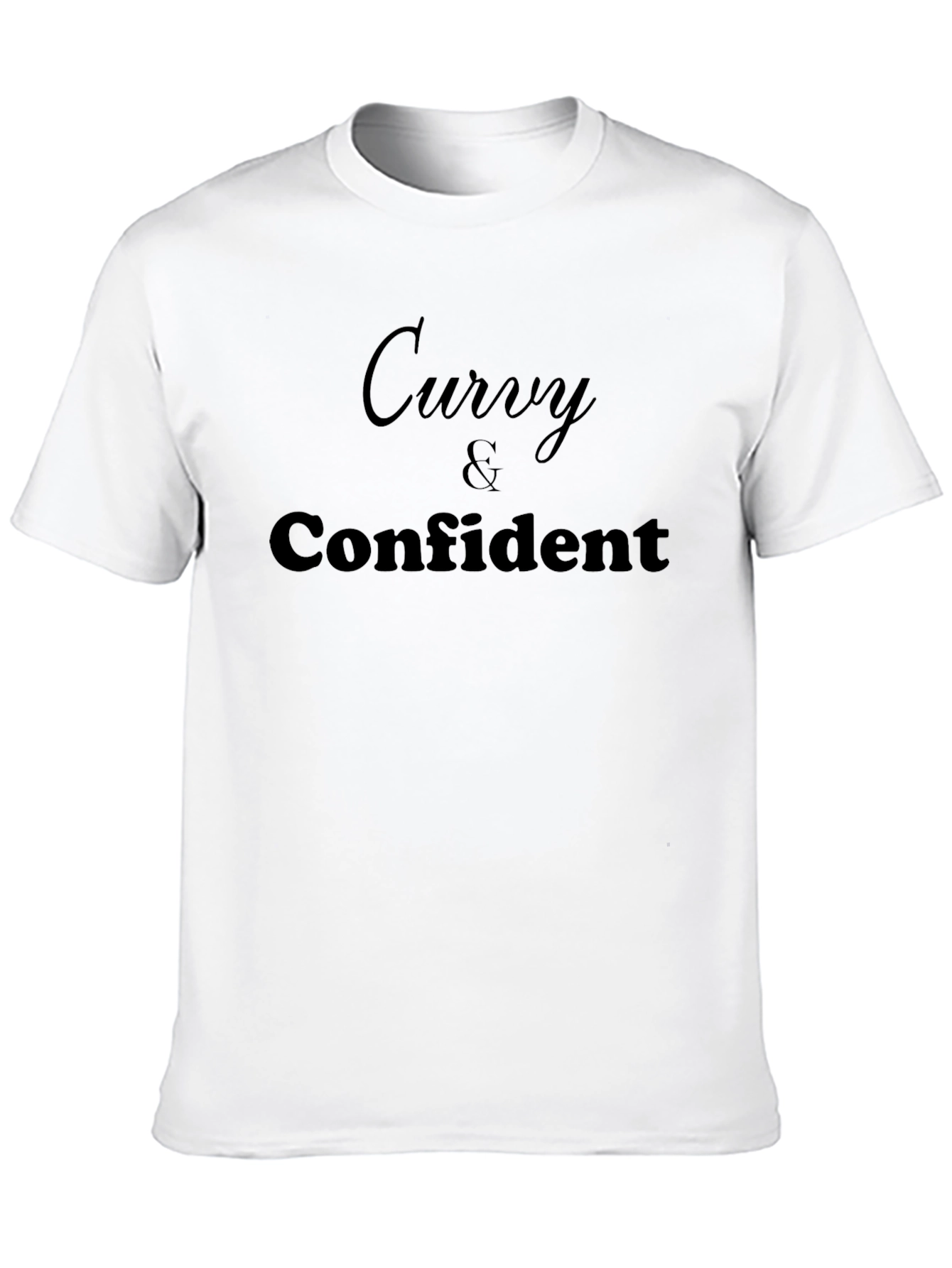 Curvy & Confident Graphic Tee - Black Casual T-Shirt