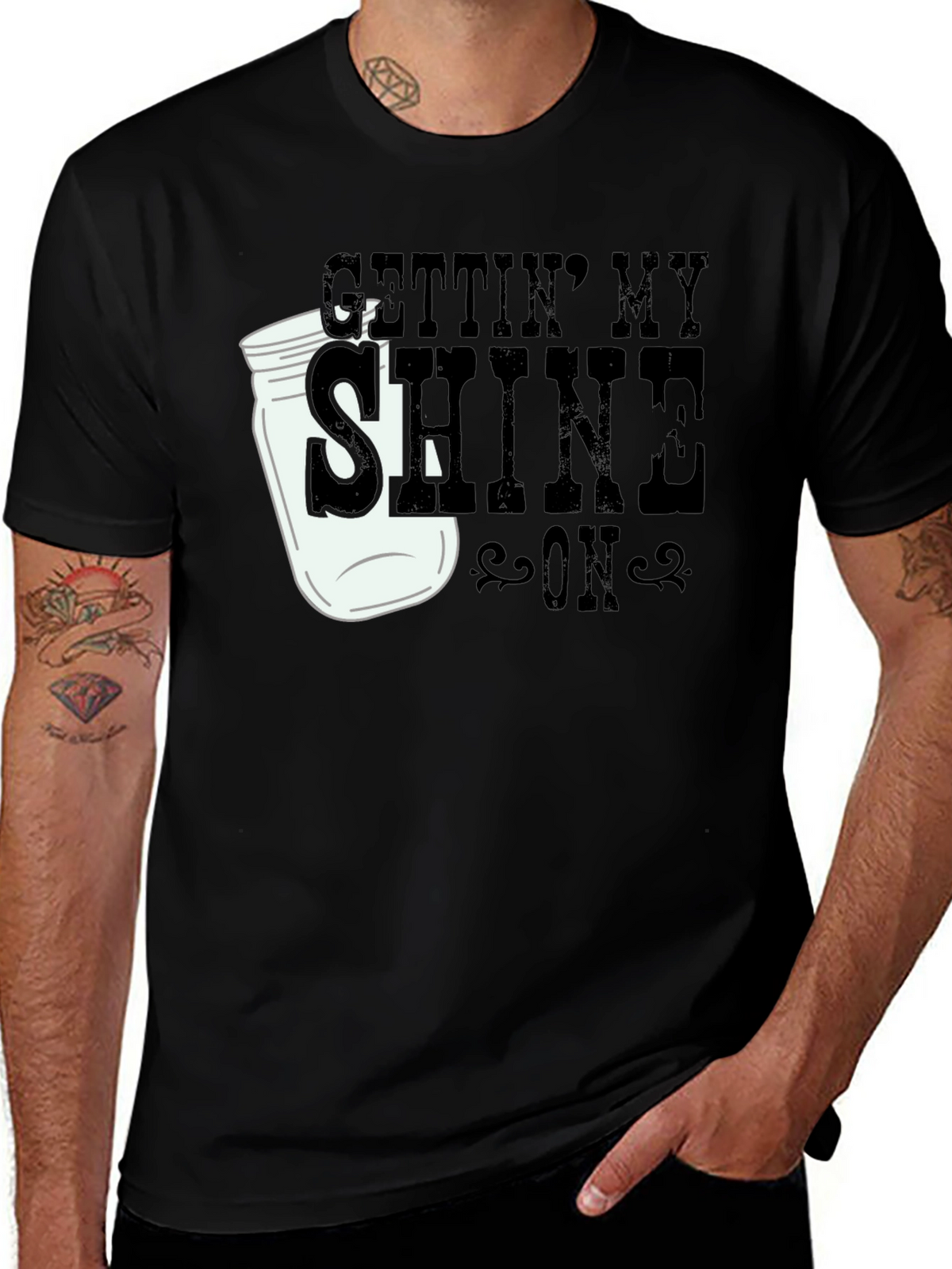 Gettin My Shine On Black T-Shirt