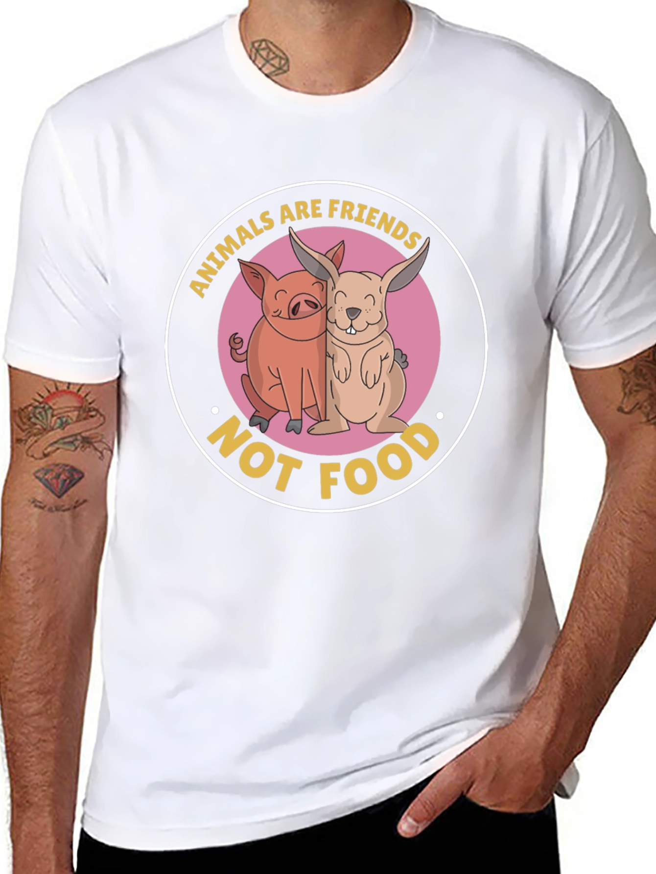 Animals are Friends T-Shirt - Vegan Friendly