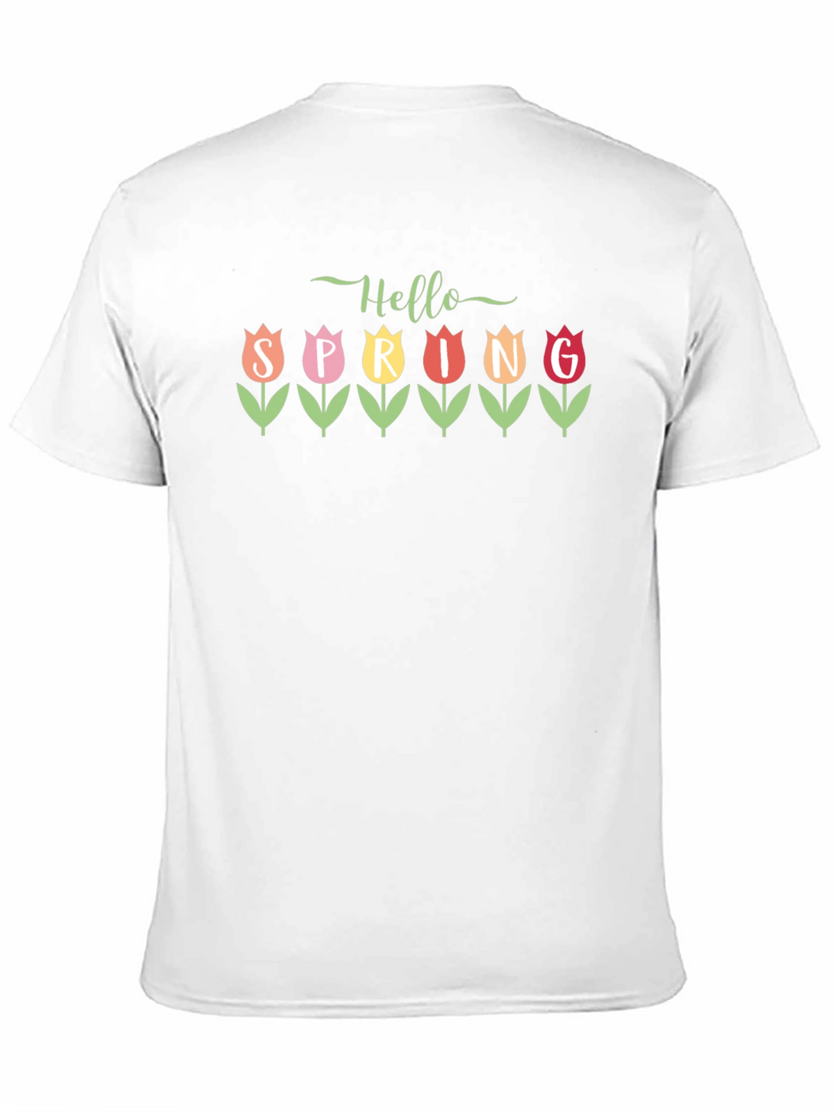 Hello Spring Tulip Graphic Tee - Black