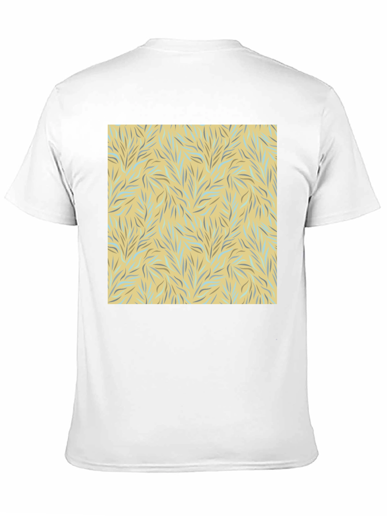 Trendy Black Tee with Abstract Leaf Design
