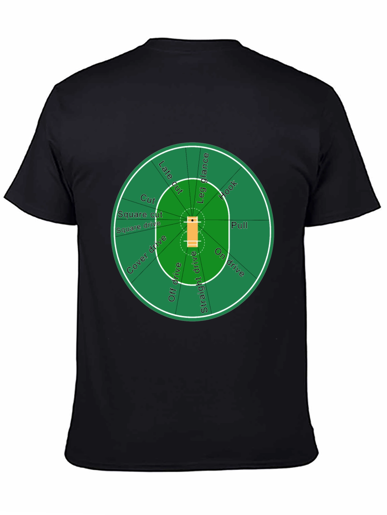 Cricket Field T-Shirt - Black Cotton Tee