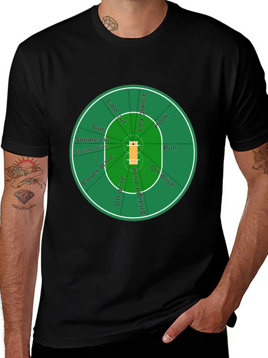 Cricket Field T-Shirt - Black Cotton Tee