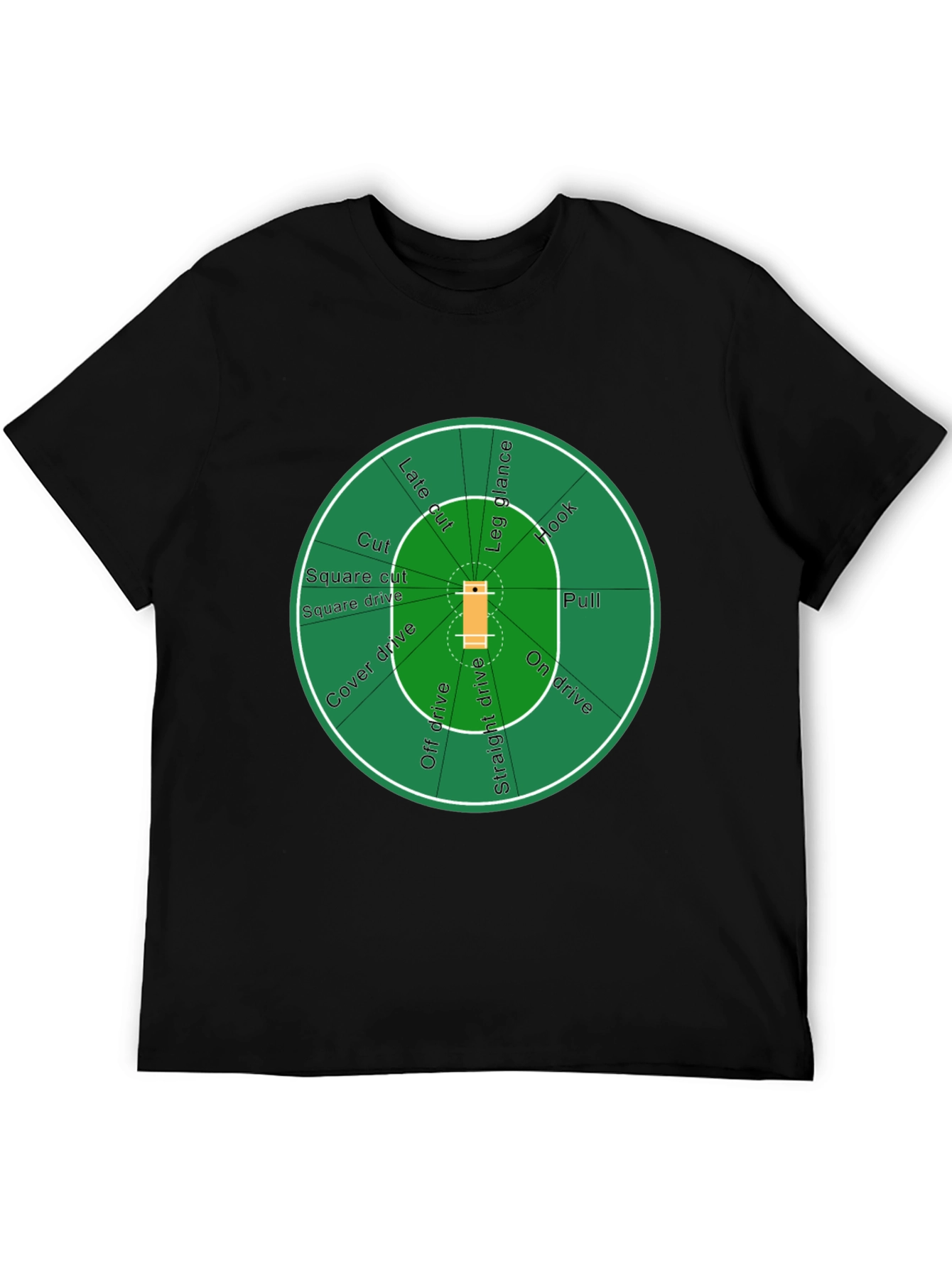 Cricket Field T-Shirt - Black Cotton Tee