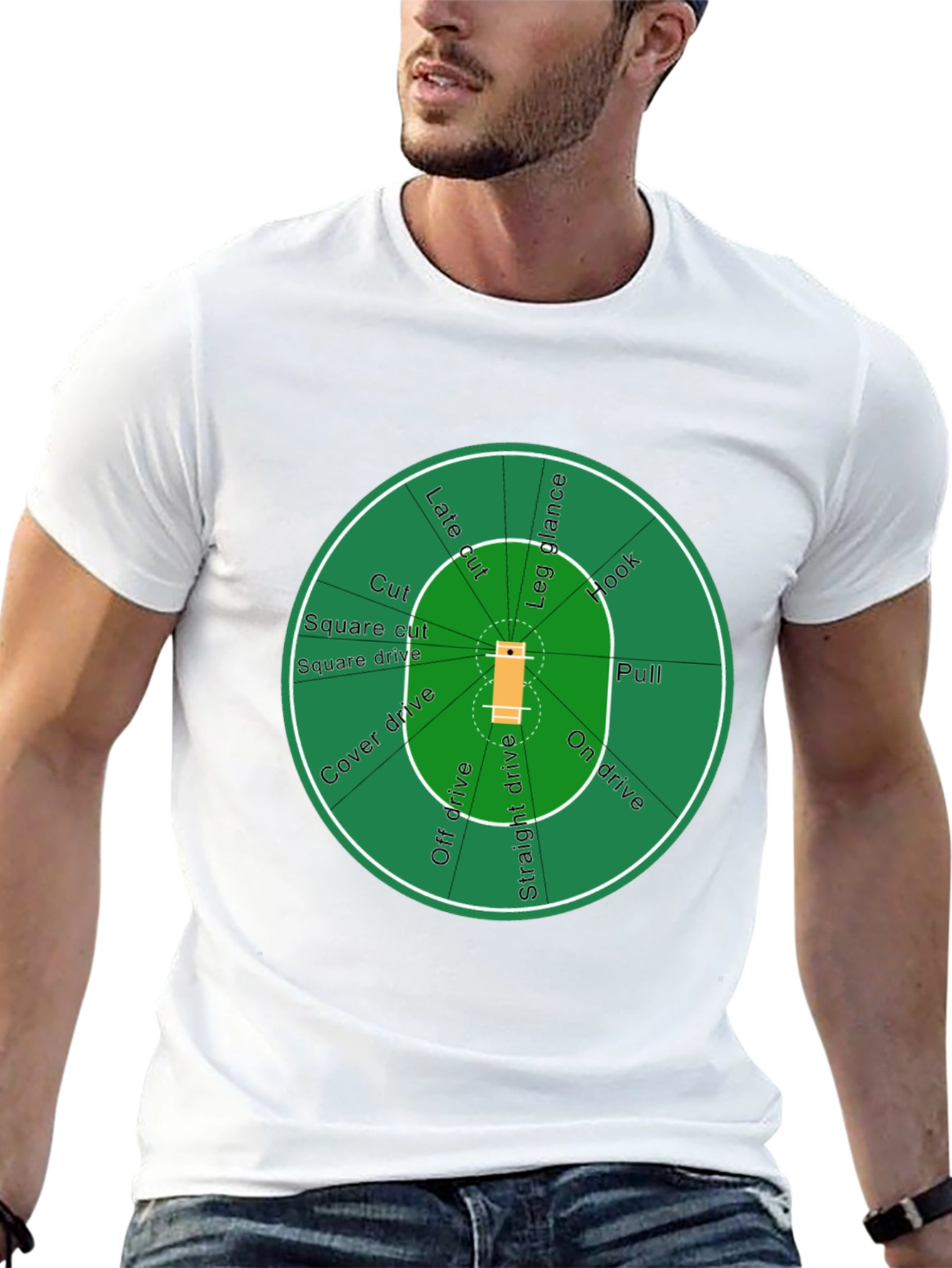 Cricket Field T-Shirt - Black Cotton Tee